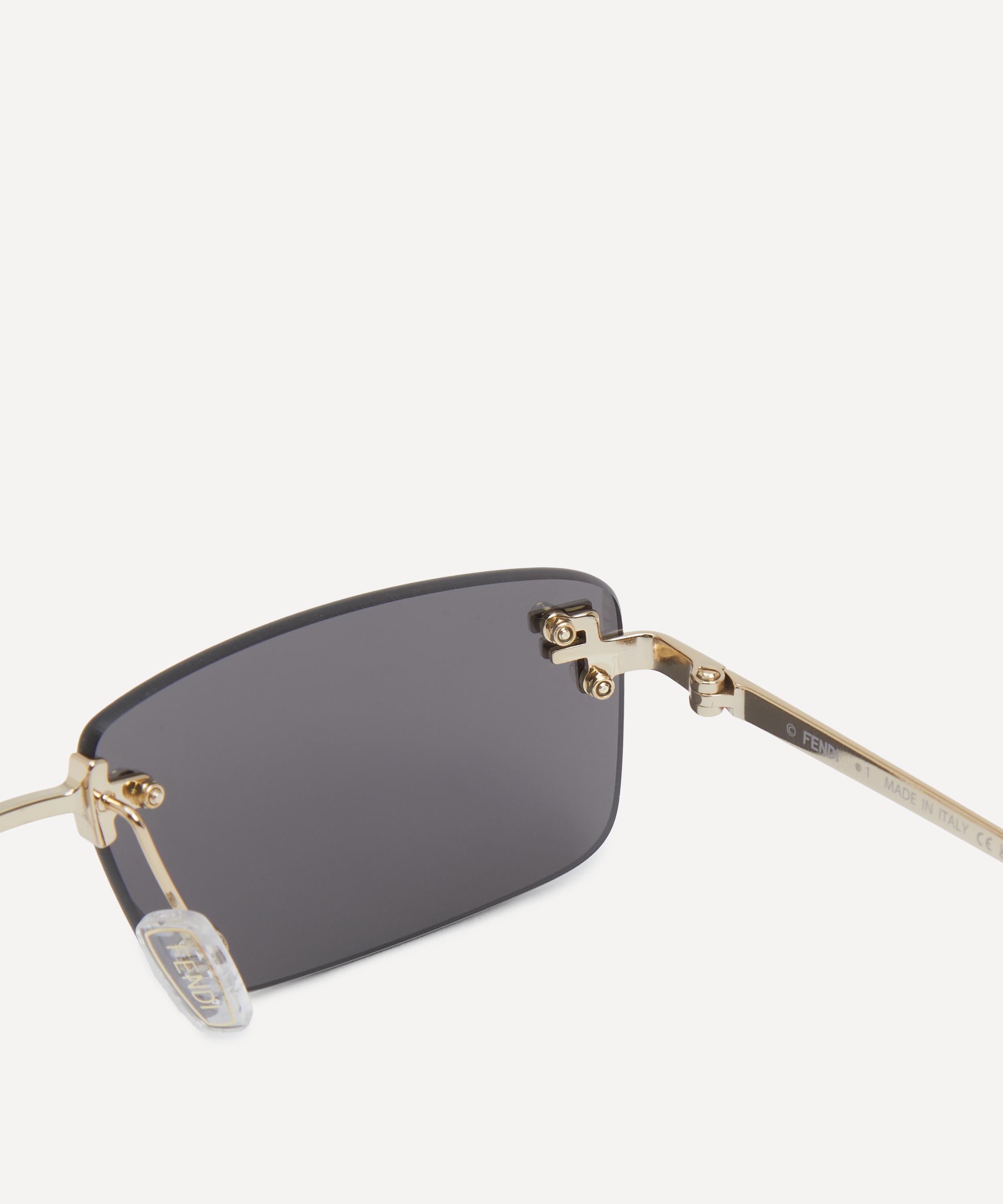 Fendi - Fendi First Crystal Logo Rectangular Sunglasses image number 2