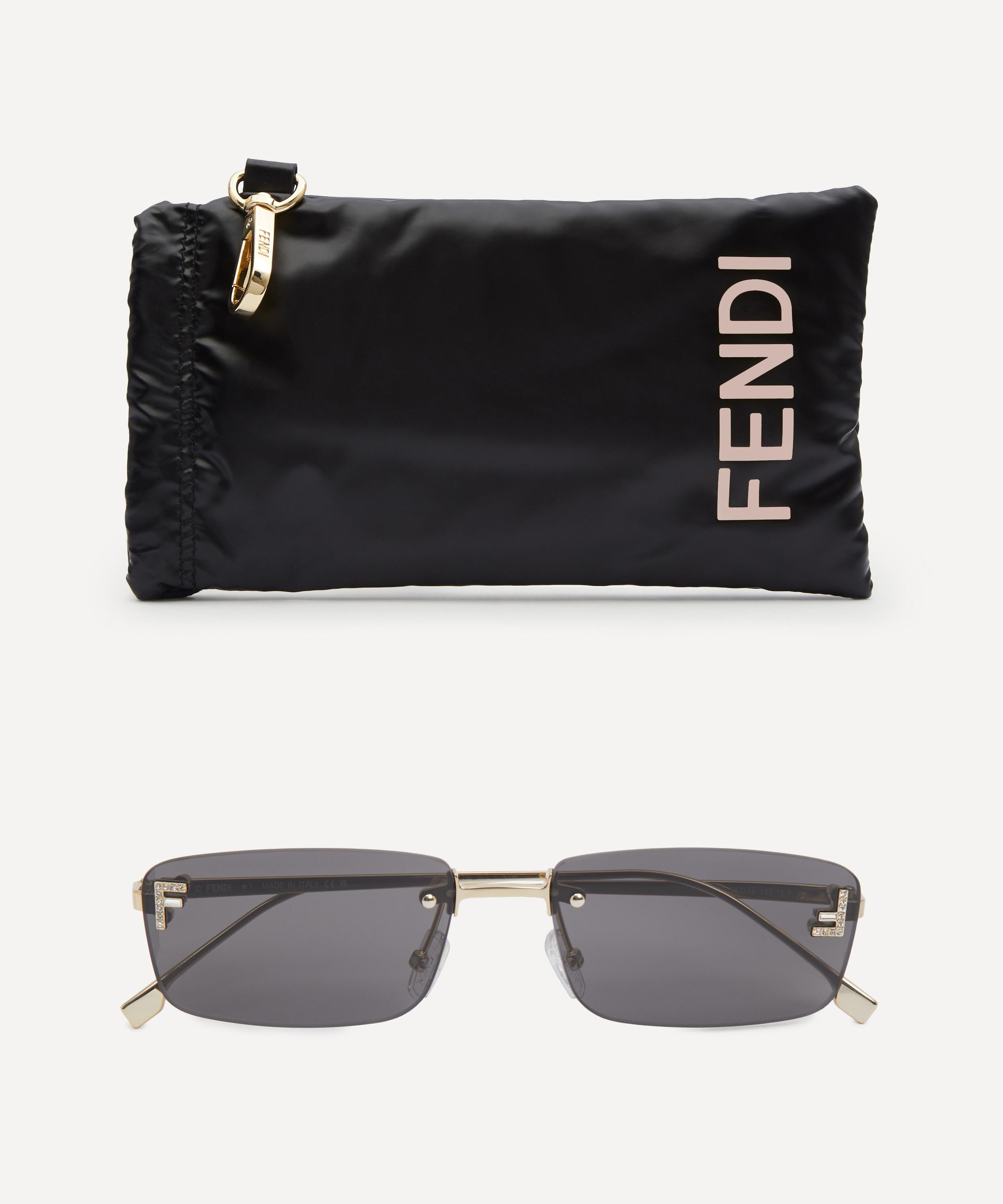 Fendi - Fendi First Crystal Logo Rectangular Sunglasses image number 3
