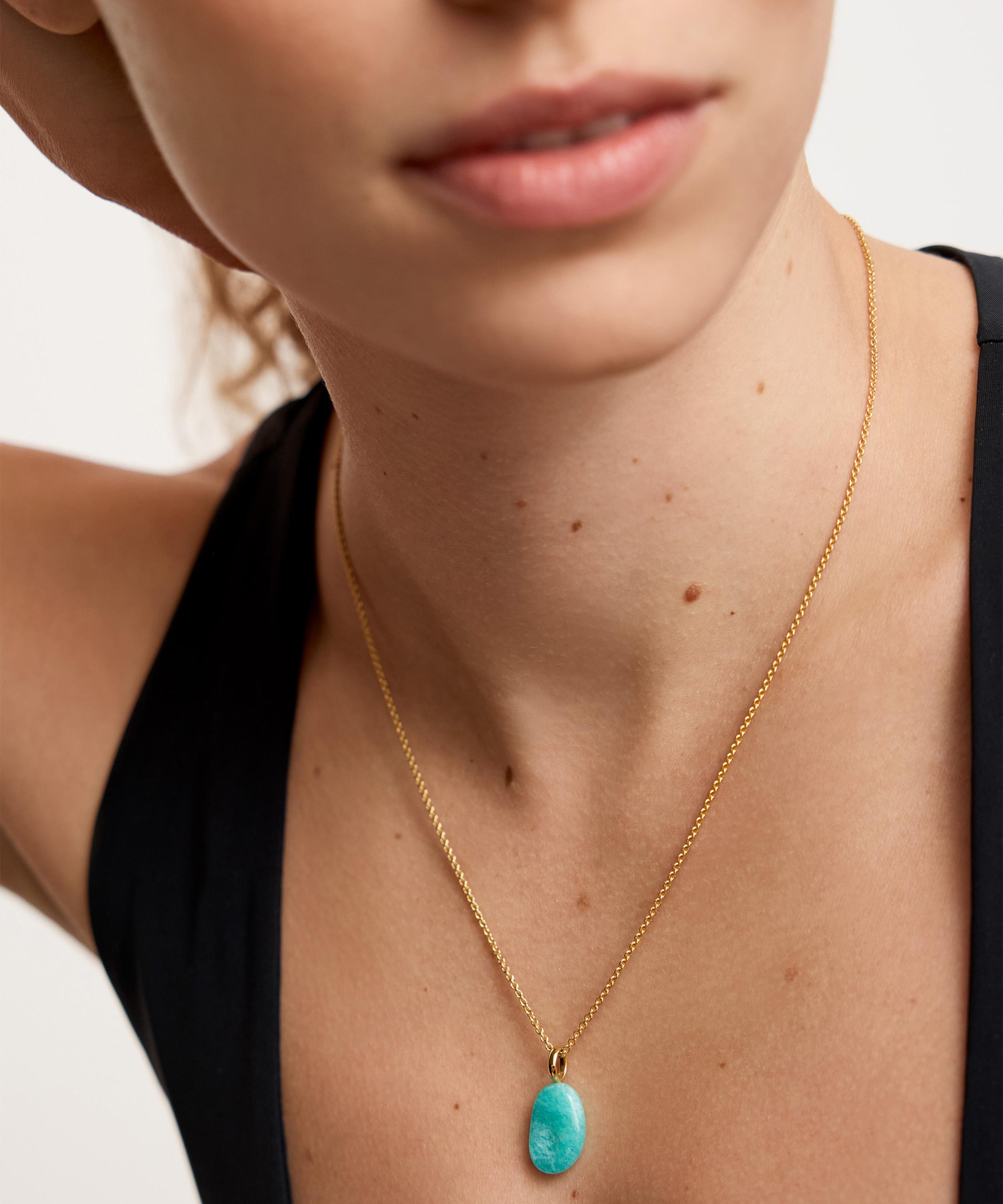 Monica Vinader - 18ct Gold-Plated Vermeil Silver Aria Gemstone Pendant image number 1