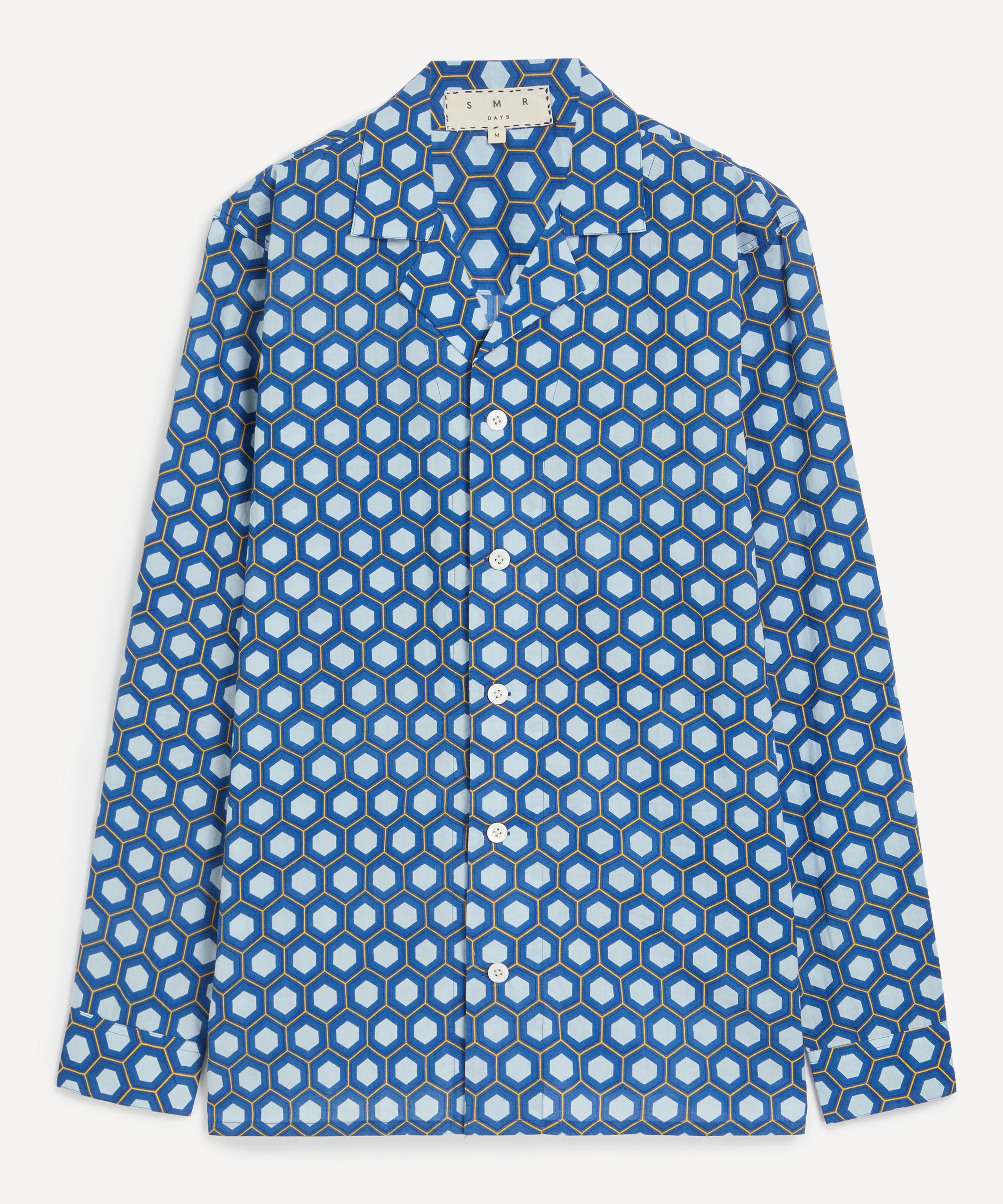 SMR Days - Blue Block Geometric Print Paloma Cotton Shirt