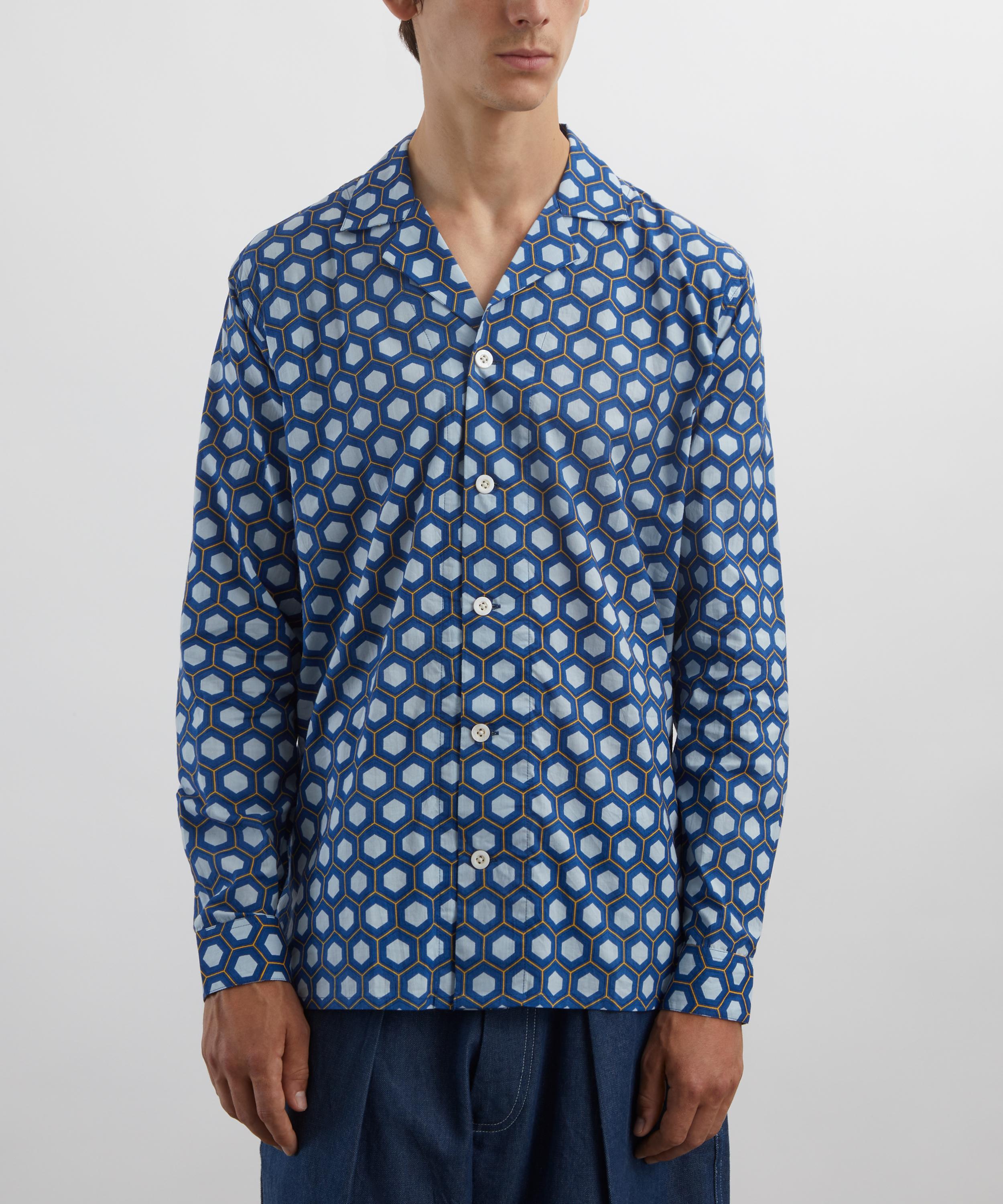 SMR Days - Blue Block Geometric Print Paloma Cotton Shirt image number 2