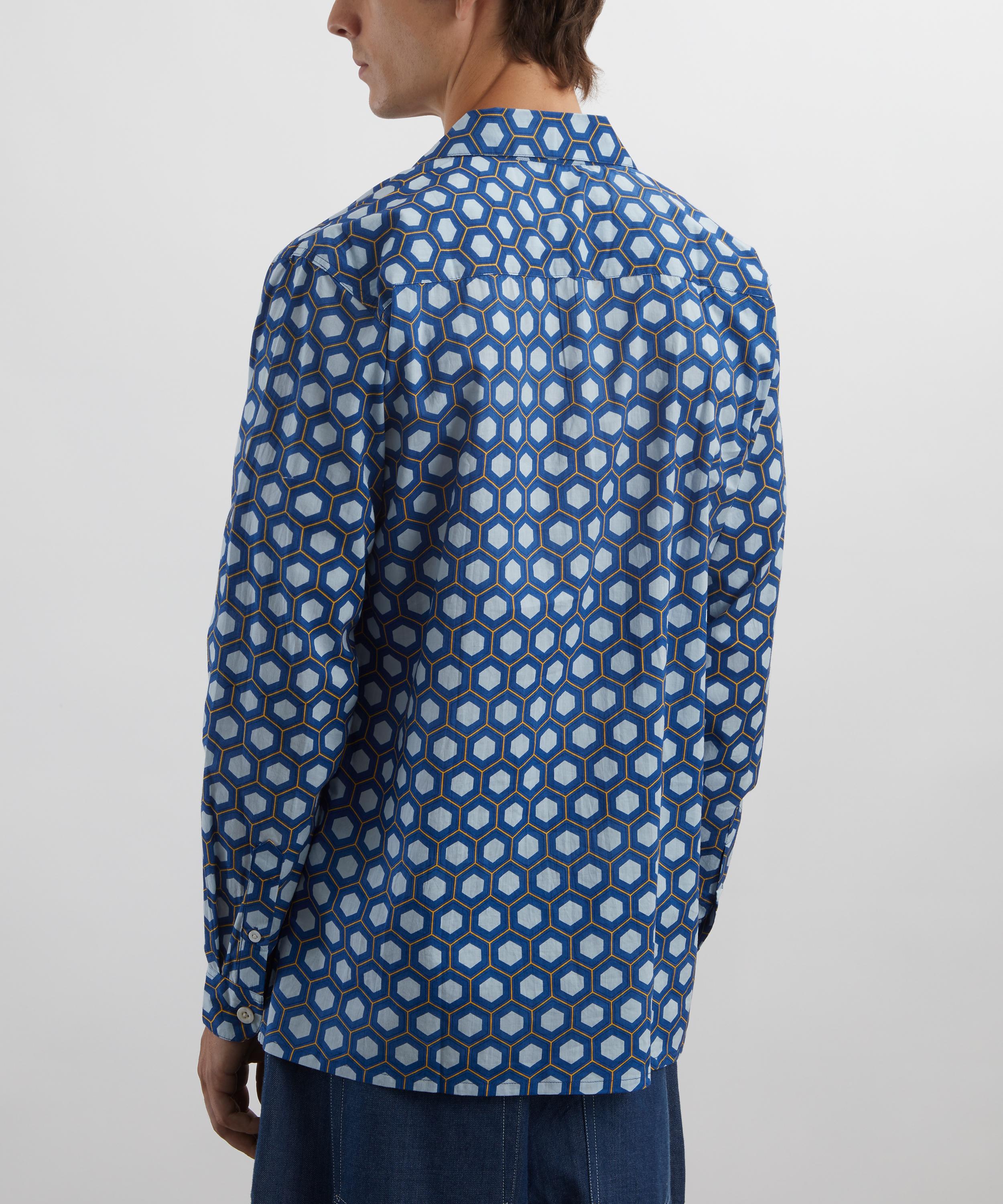 SMR Days - Blue Block Geometric Print Paloma Cotton Shirt image number 3