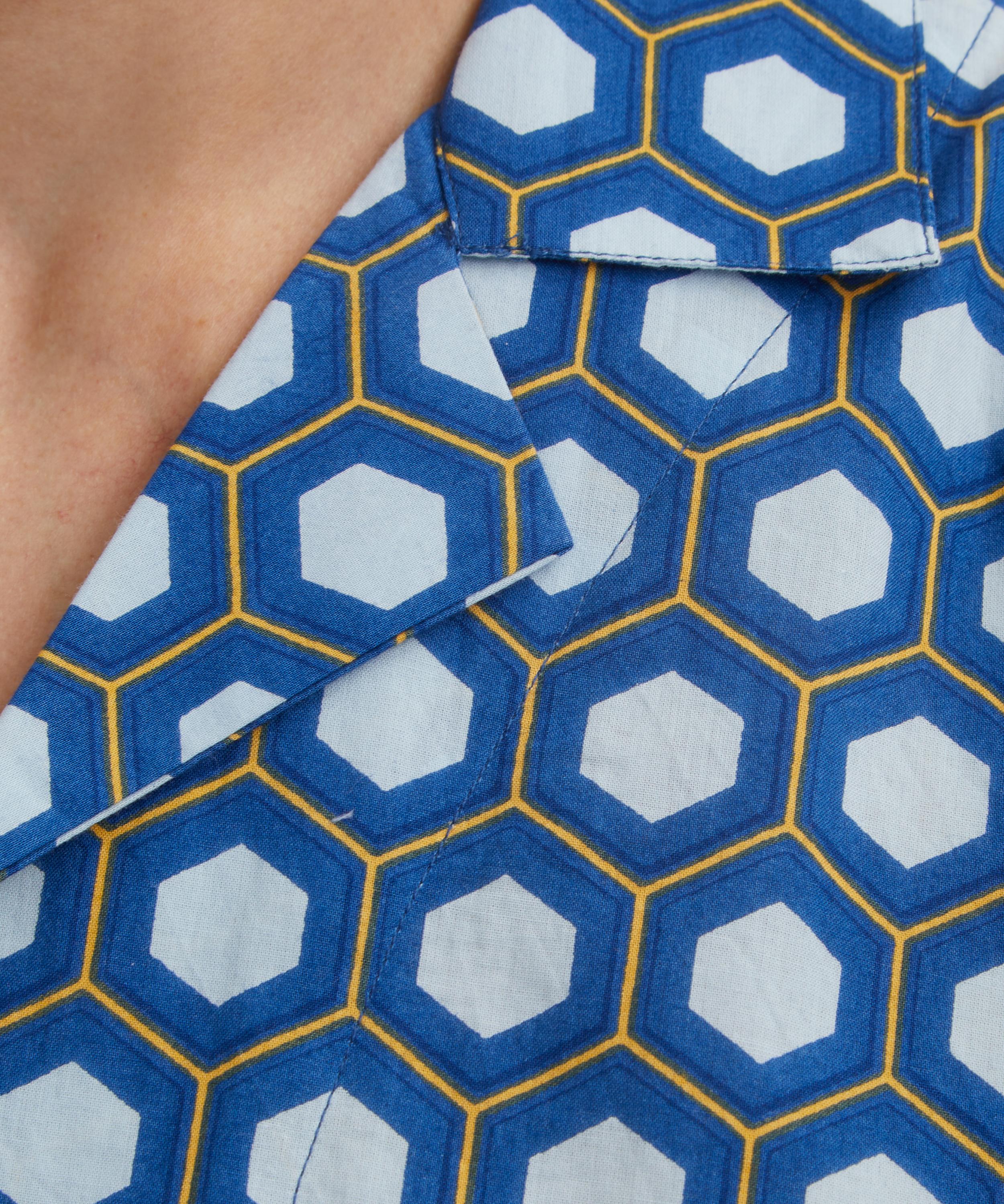SMR Days - Blue Block Geometric Print Paloma Cotton Shirt image number 4