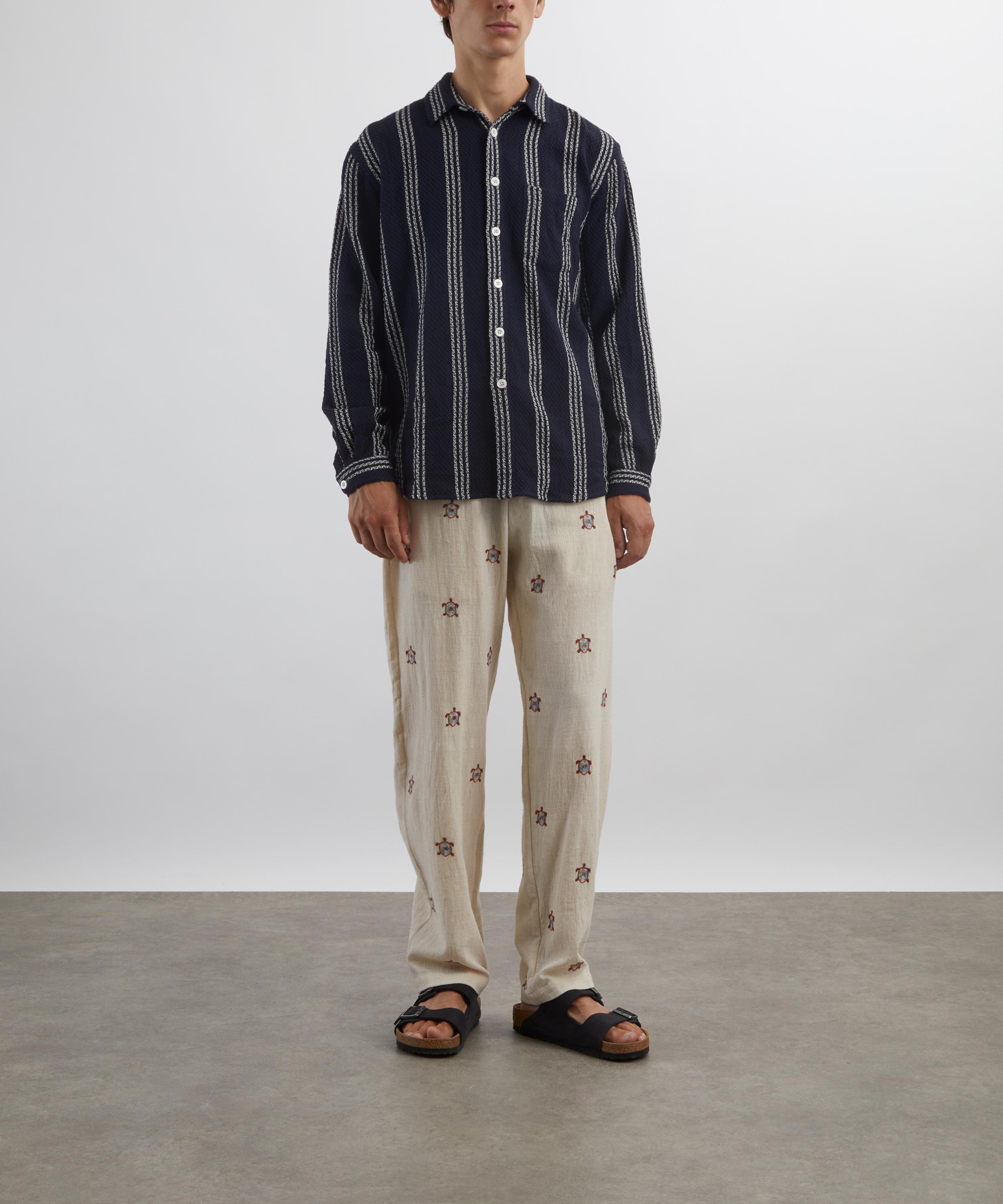 SMR Days - Navy and White Enamorados Cotton Waffle Shirt image number 1