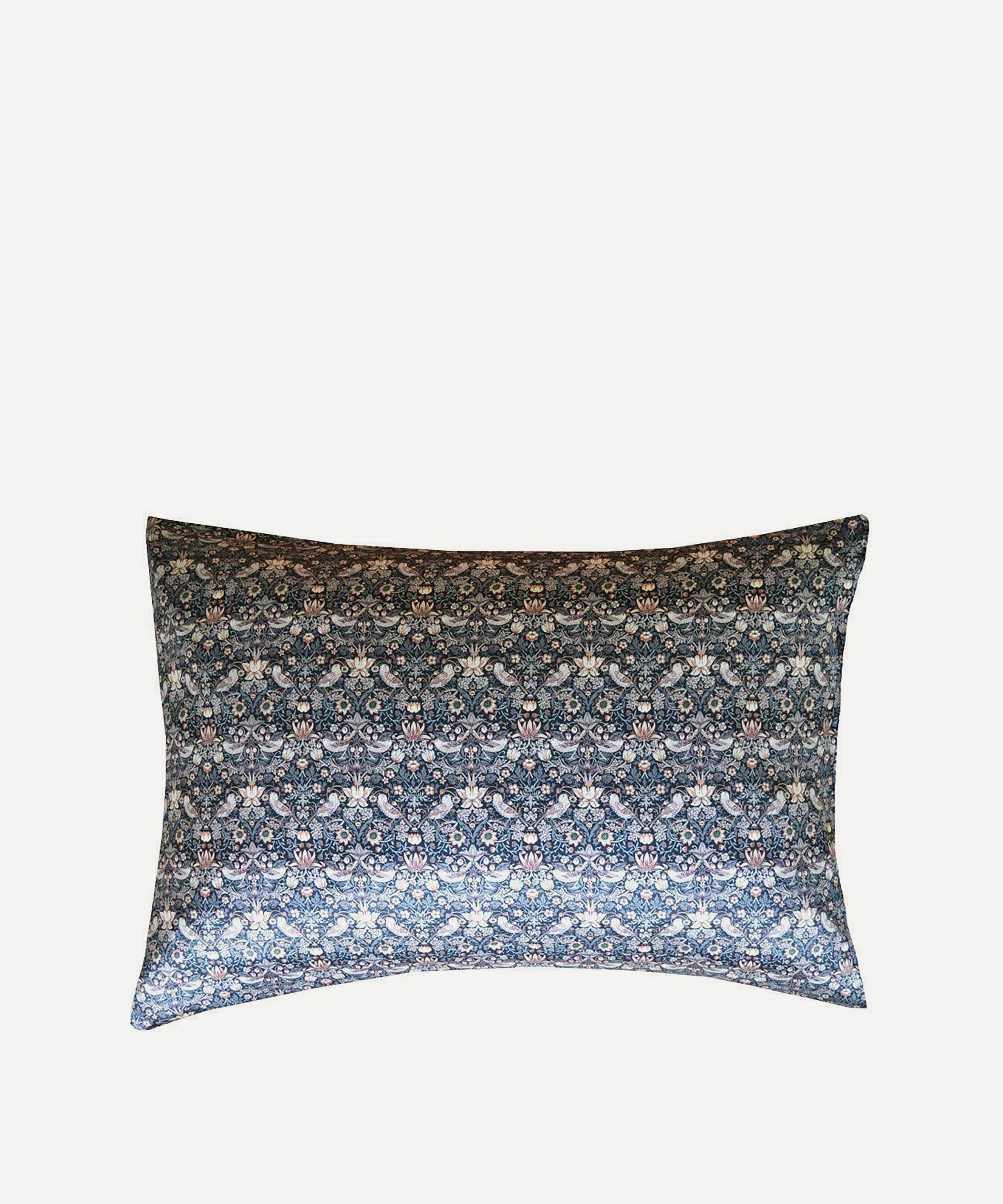 Coco & Wolf - Strawberry Thief Grey Silk Pillowcase