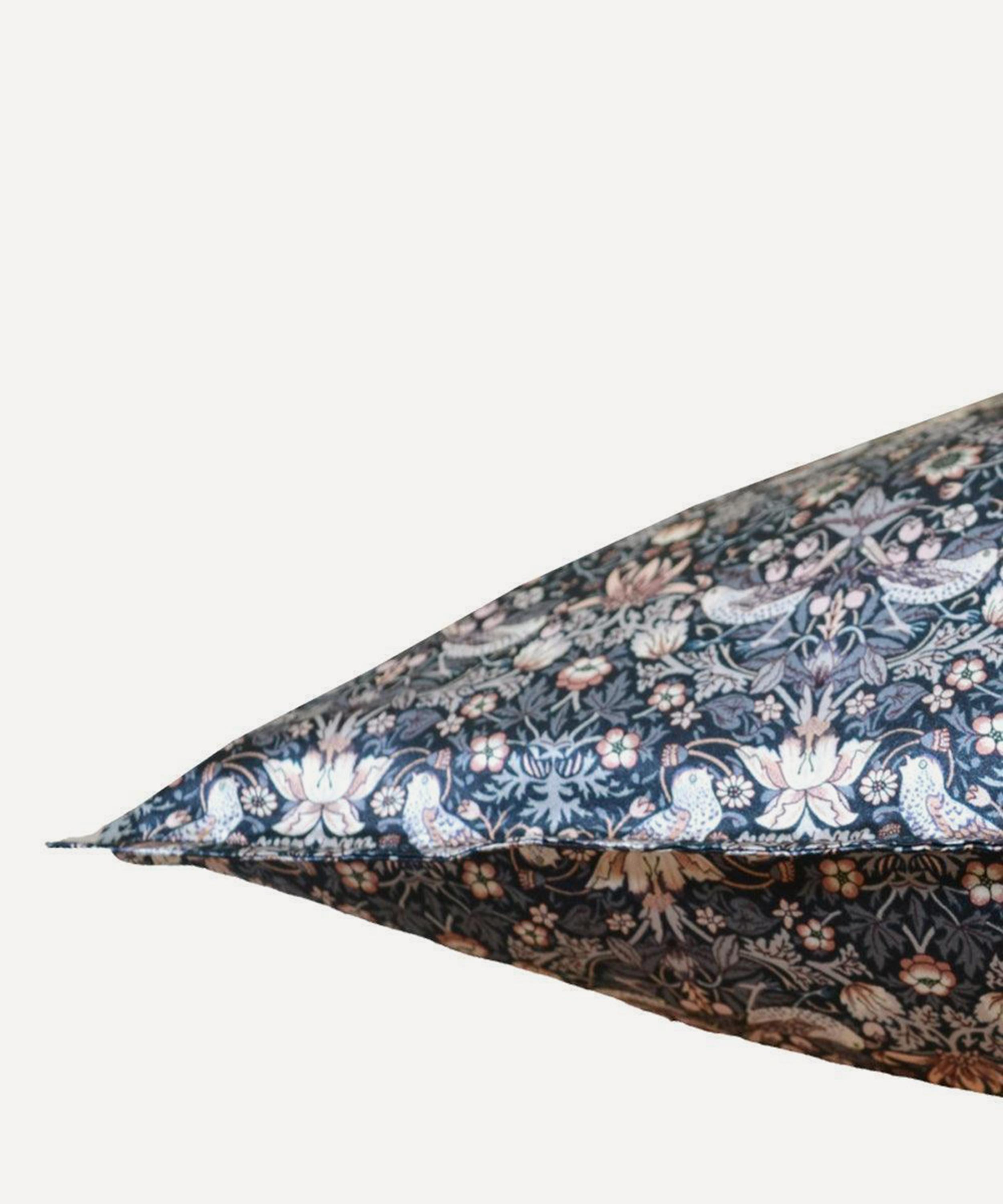 Coco & Wolf - Strawberry Thief Grey Silk Pillowcase image number 1
