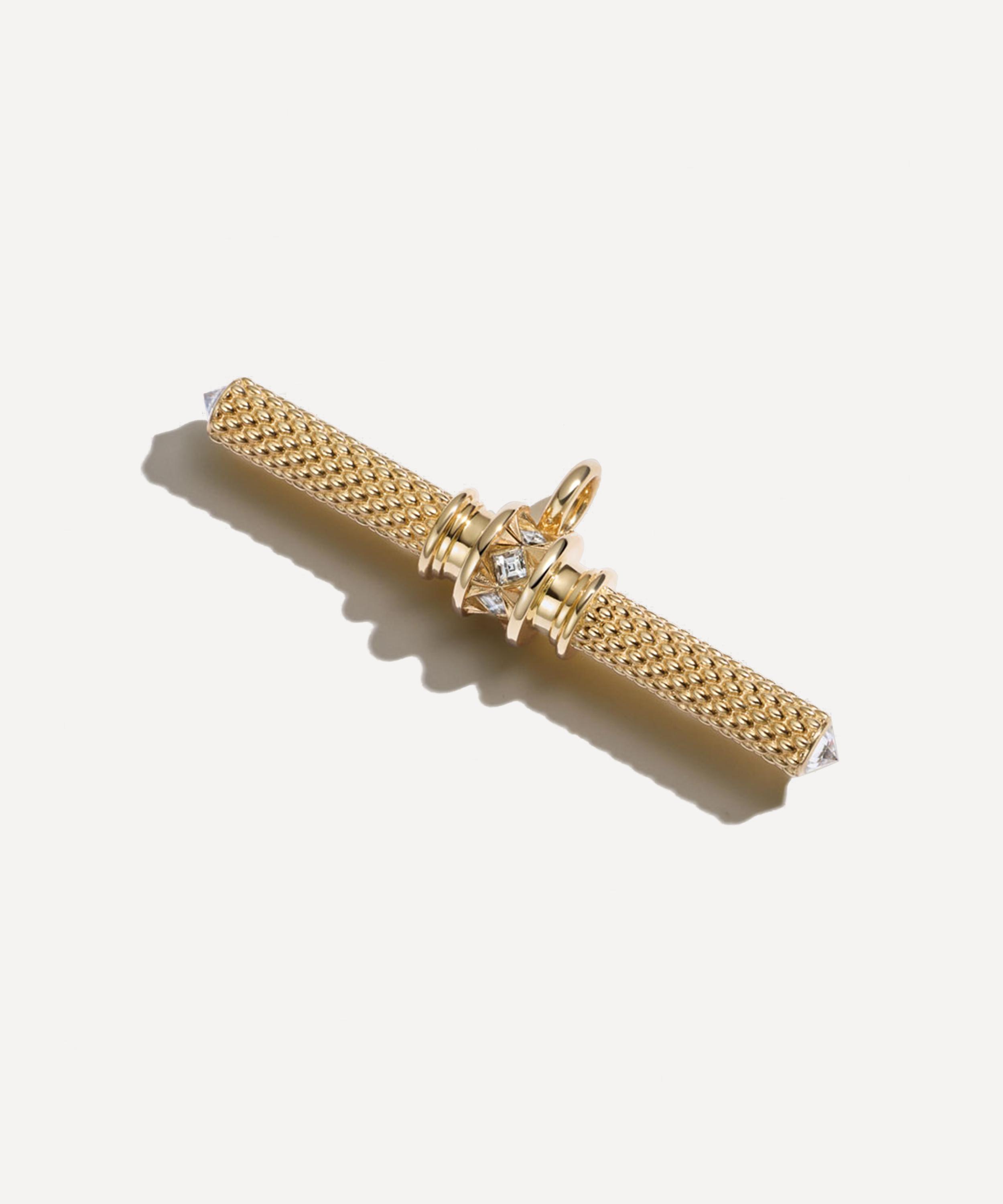 Lucy Delius - 14ct Gold Diamond Buchanan T-Bar Pendant image number 0
