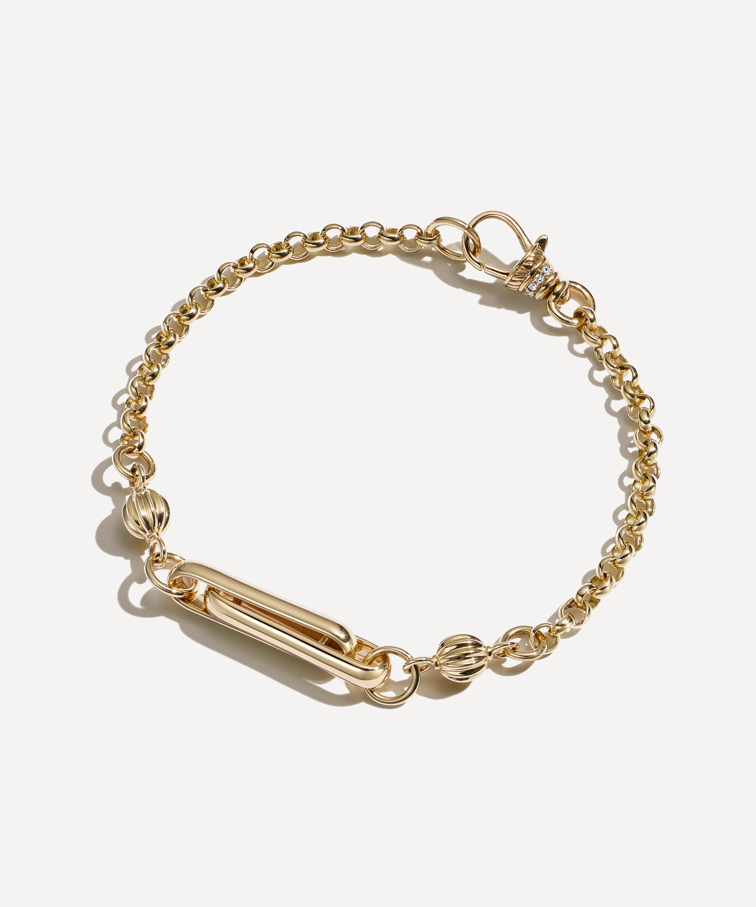 Lucy Delius - 14ct Gold Stirrup Chain Bracelet image number 0