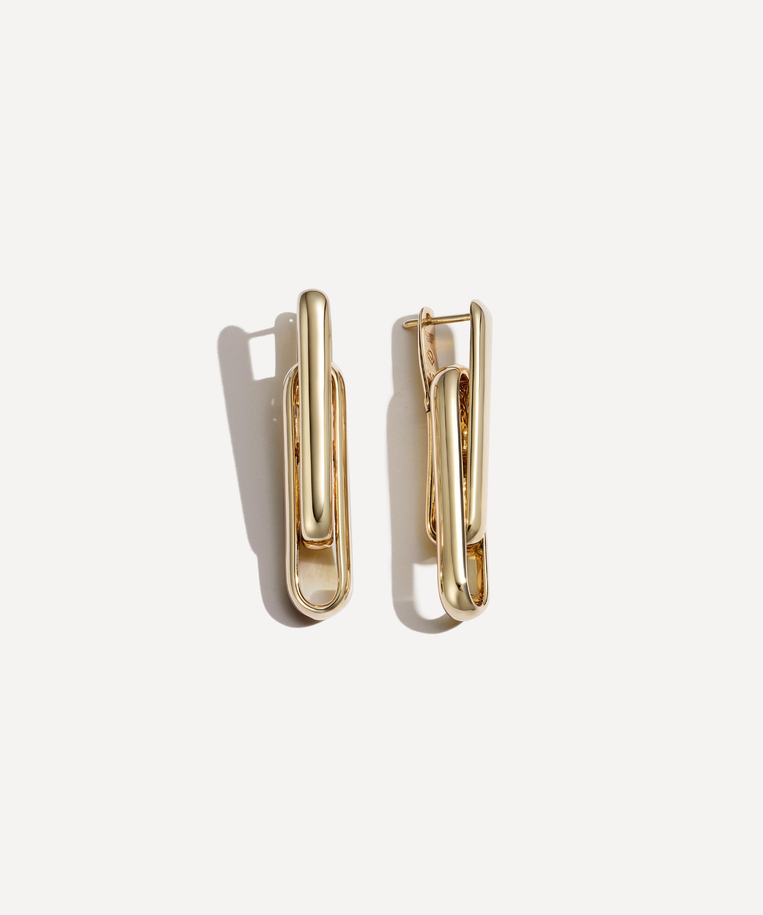 Lucy Delius - 14ct Gold Stirrup Drop Earrings image number 0