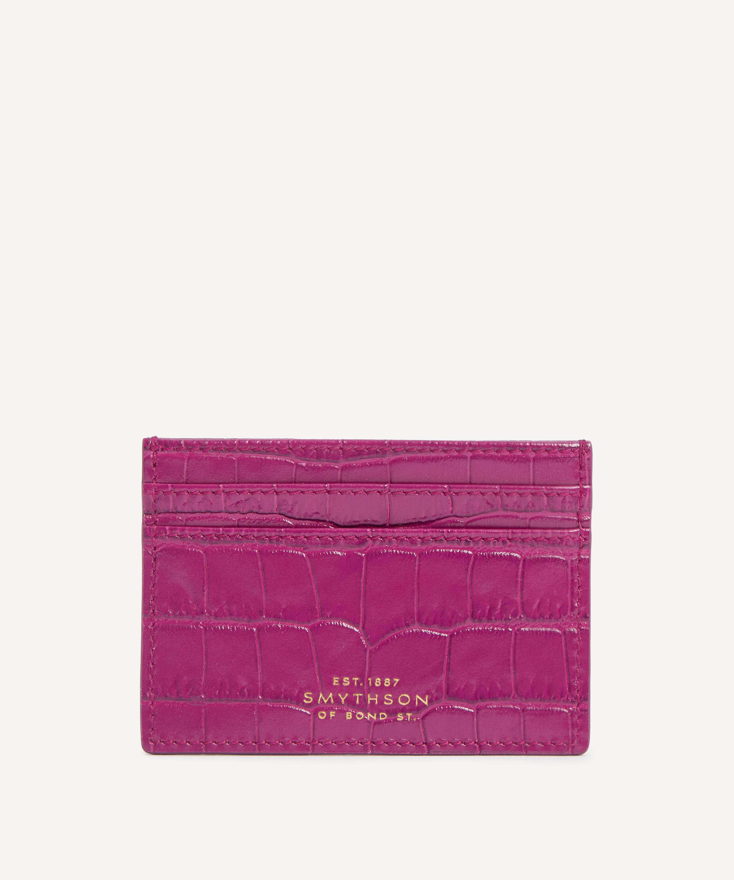 Smythson - Mara Croc-Embossed Leather Cardholder image number 0