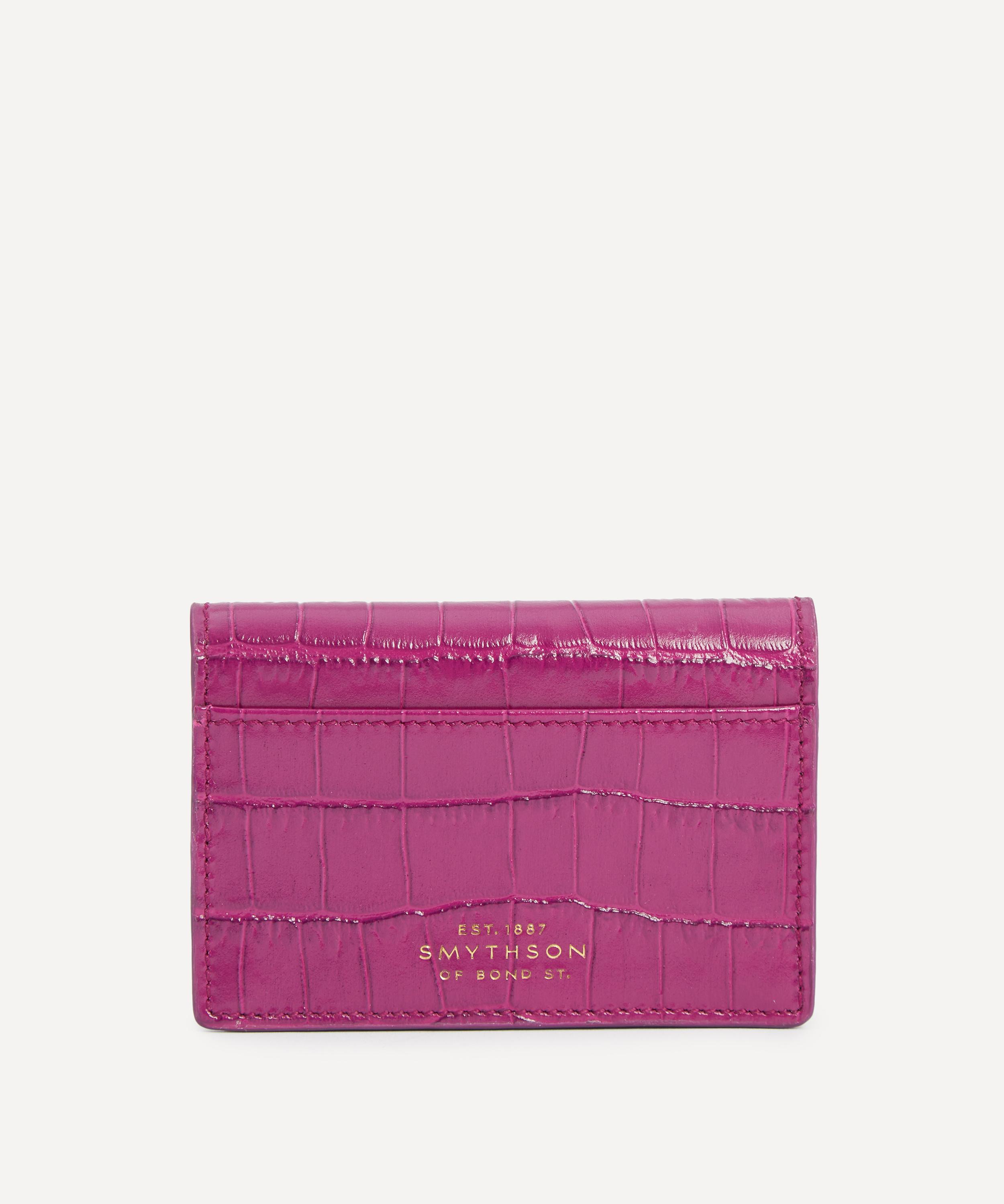 Smythson - Mara Croc-Embossed Leather Folded Card Case image number 2
