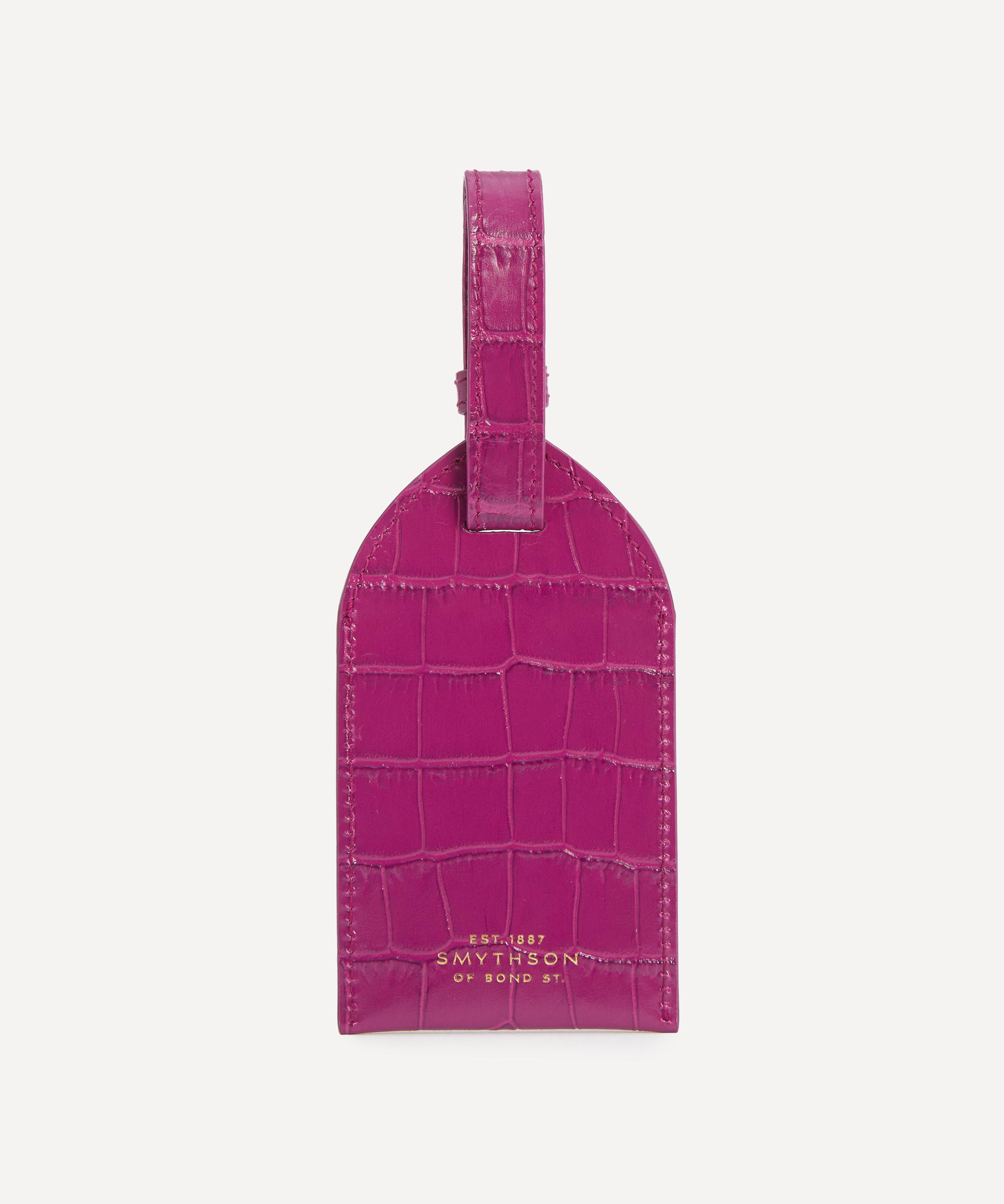Smythson - Mara Croc-Embossed Leather Luggage Tag