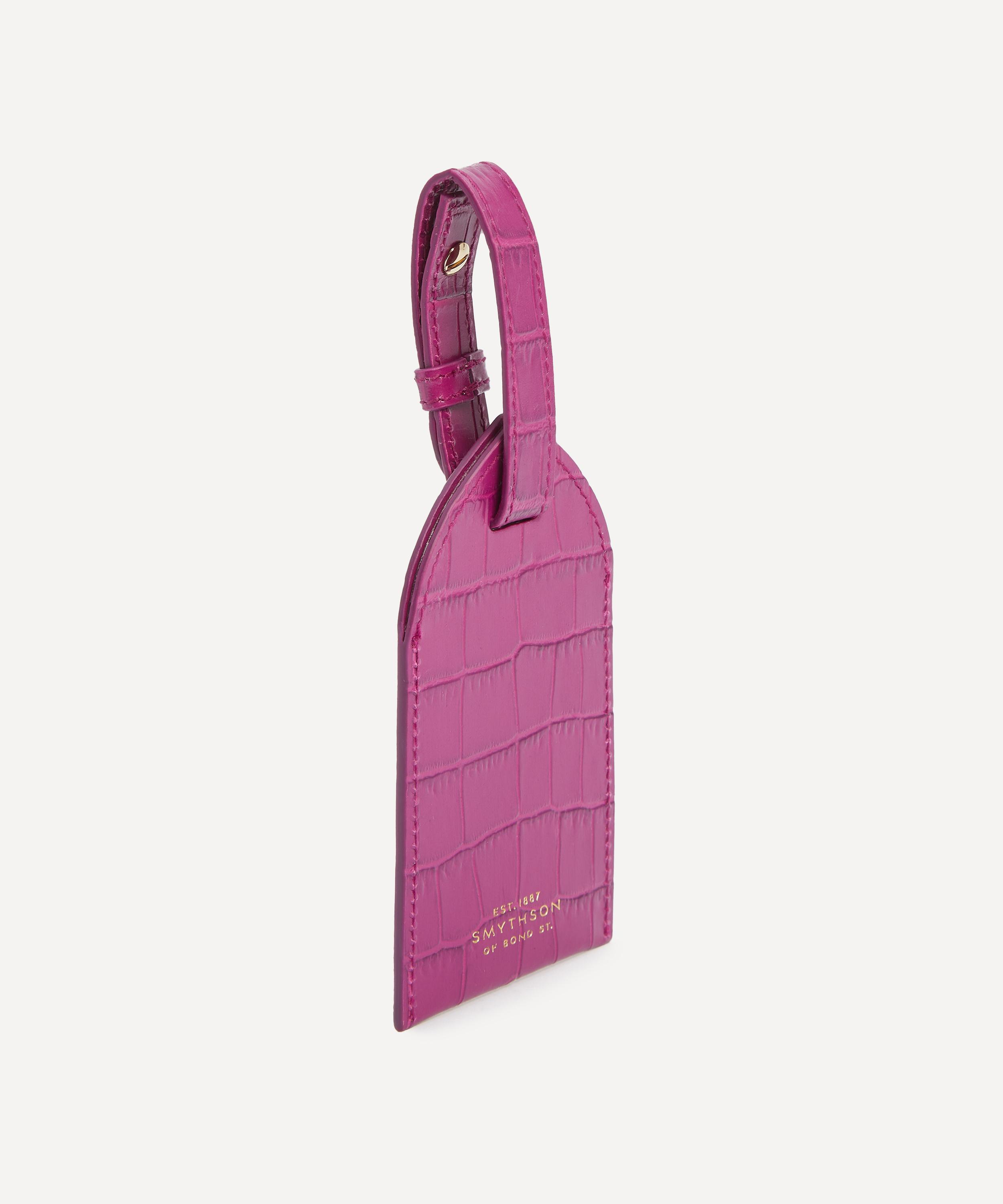 Smythson - Mara Croc-Embossed Leather Luggage Tag image number 1