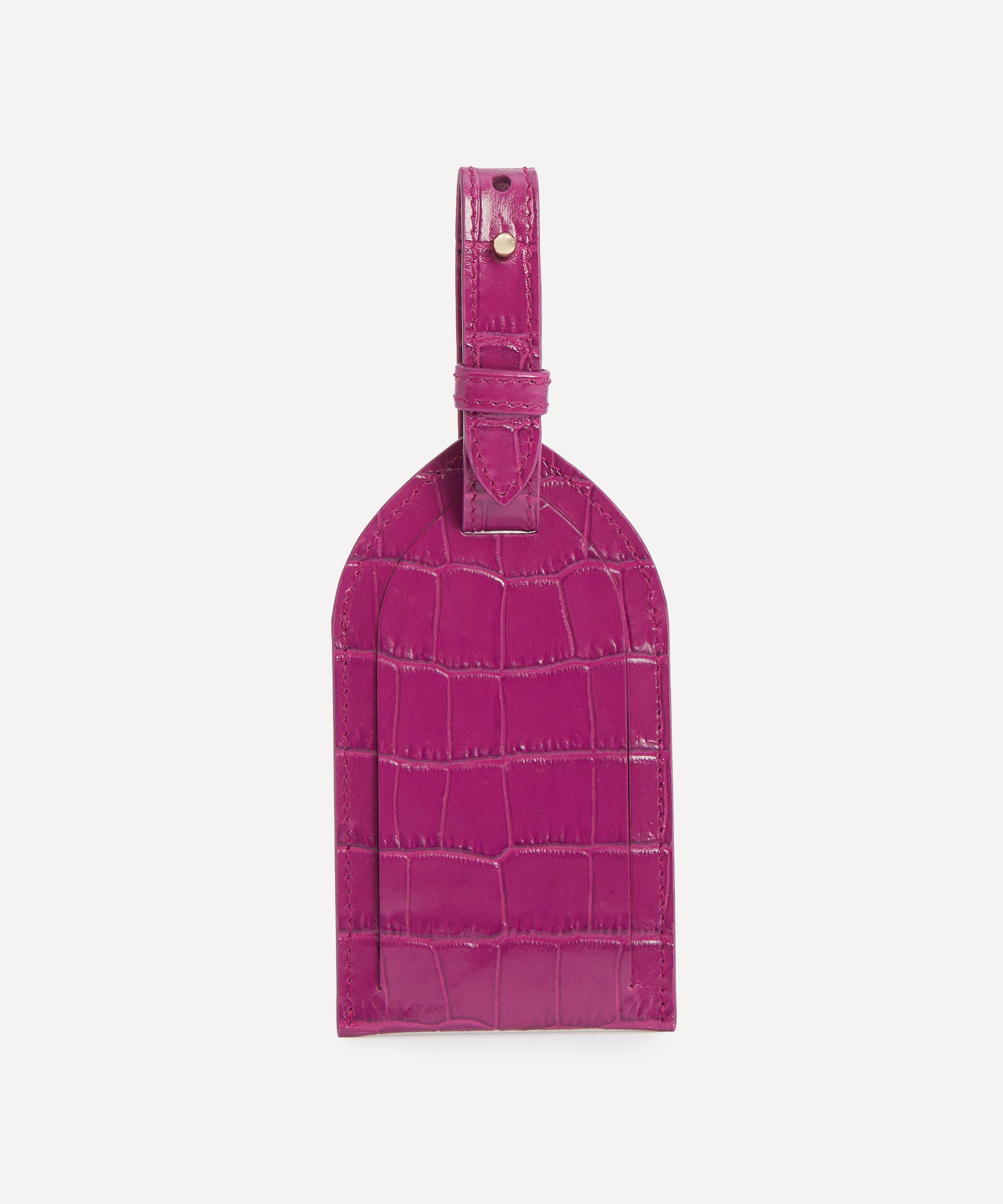 Smythson - Mara Croc-Embossed Leather Luggage Tag image number 2