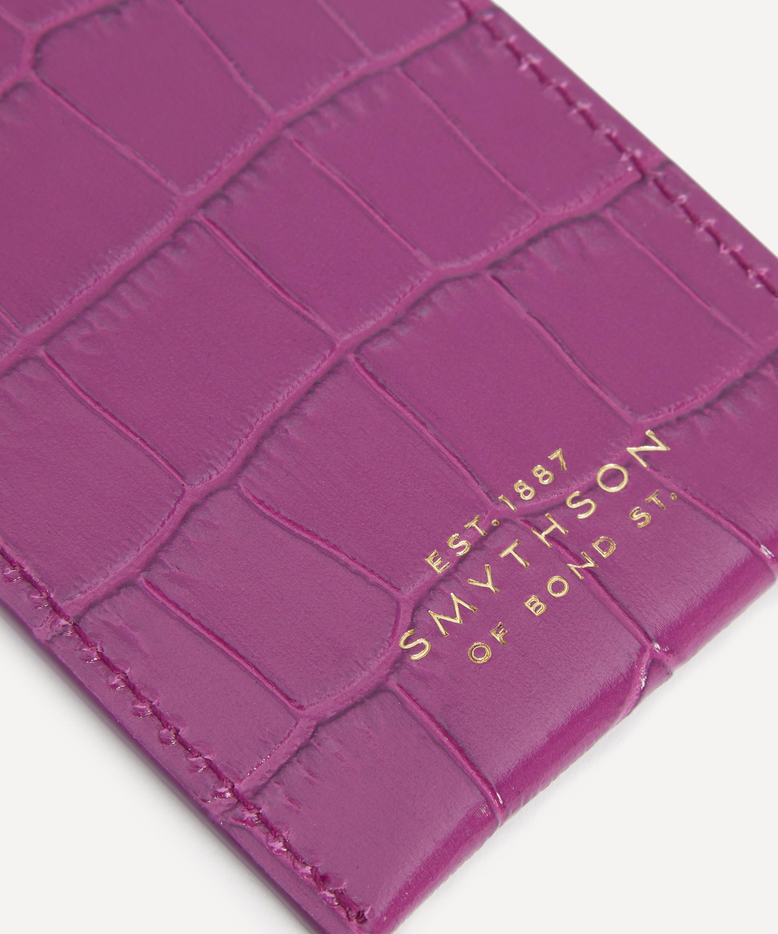 Smythson - Mara Croc-Embossed Leather Luggage Tag image number 4