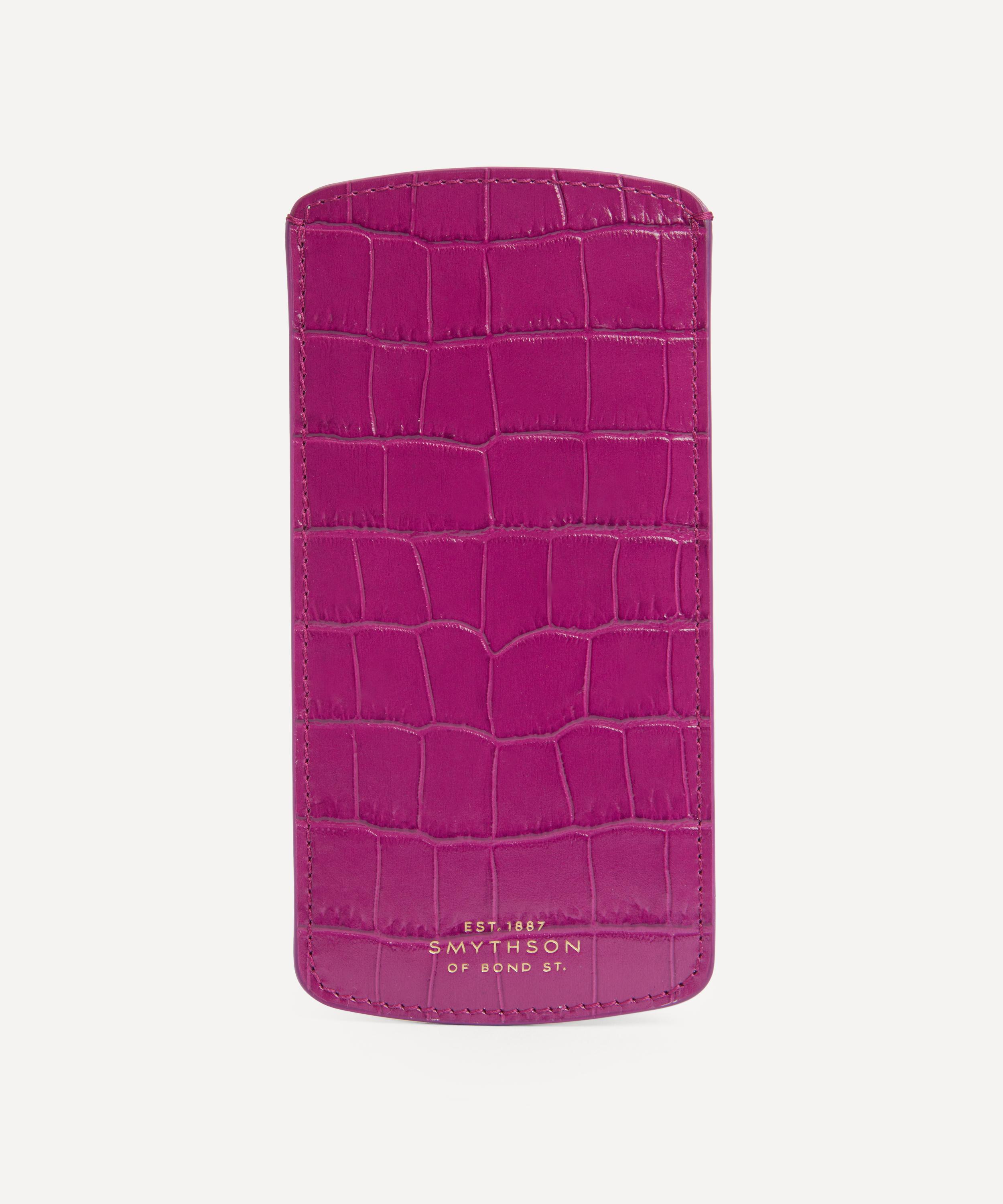 Smythson - Mara Croc-Embossed Leather Glasses Case