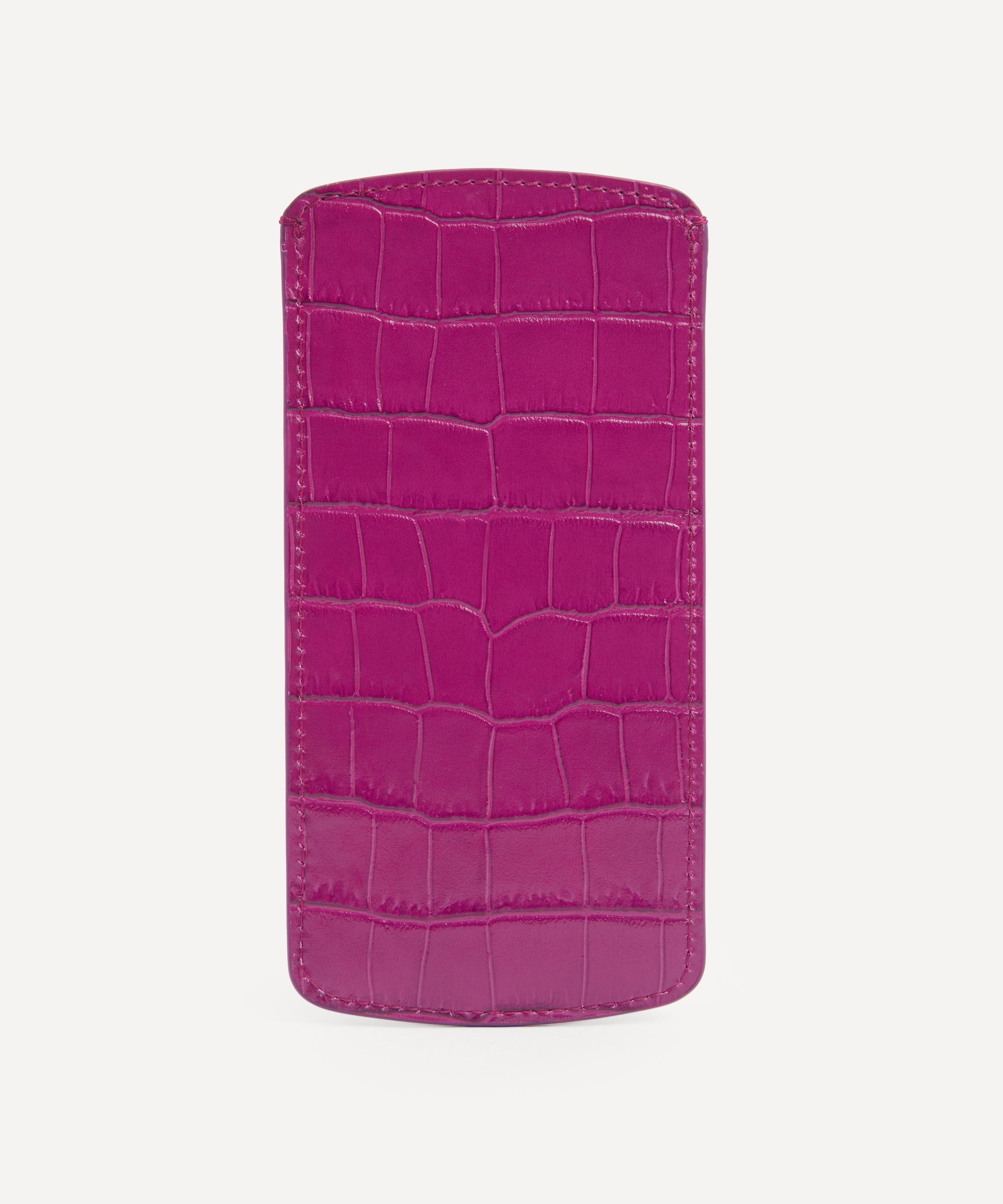 Smythson - Mara Croc-Embossed Leather Glasses Case image number 1