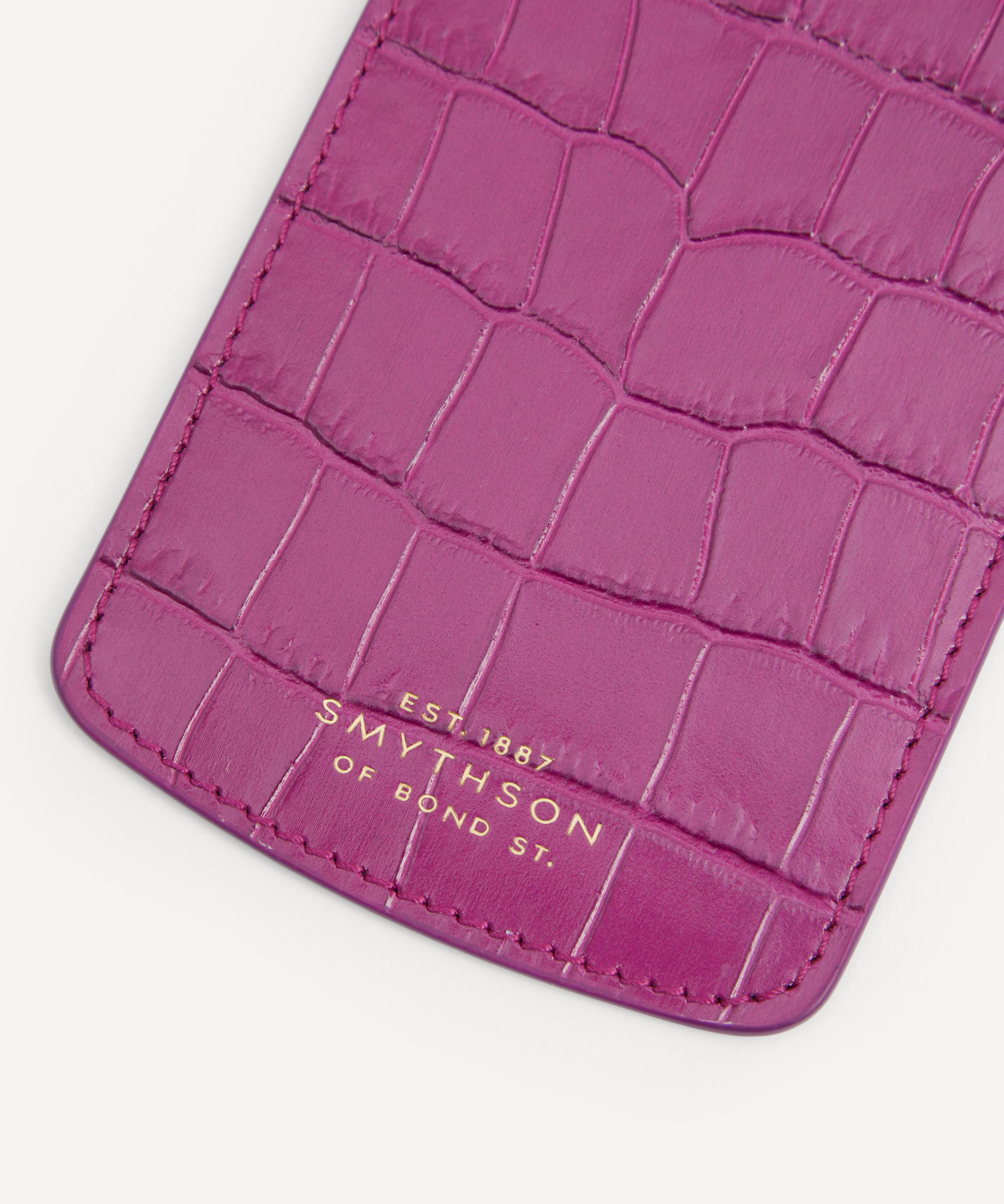 Smythson - Mara Croc-Embossed Leather Glasses Case image number 2