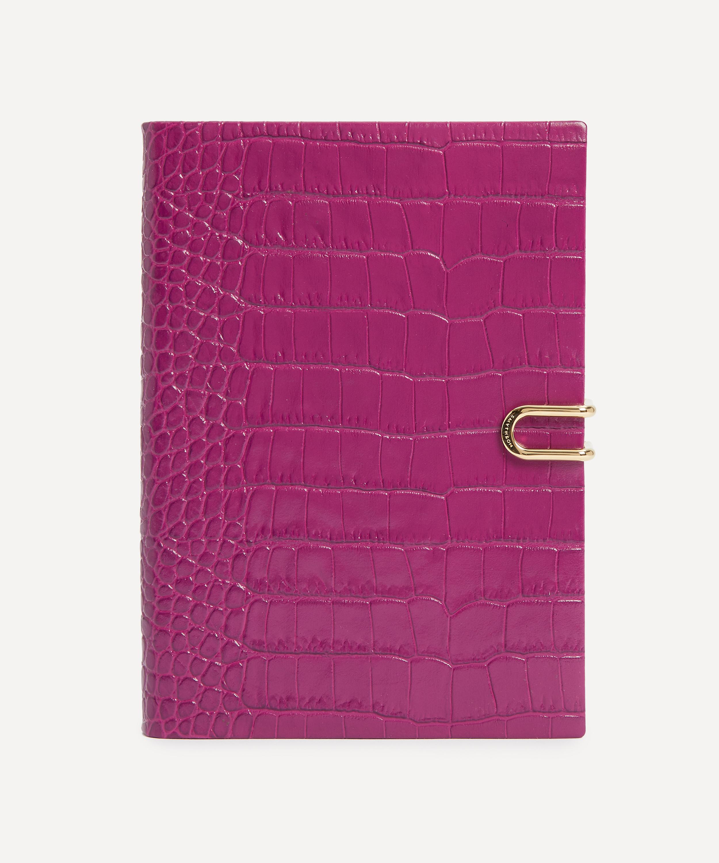 Smythson - Soho Croc-Embossed Leather Notebook with Slide image number 0