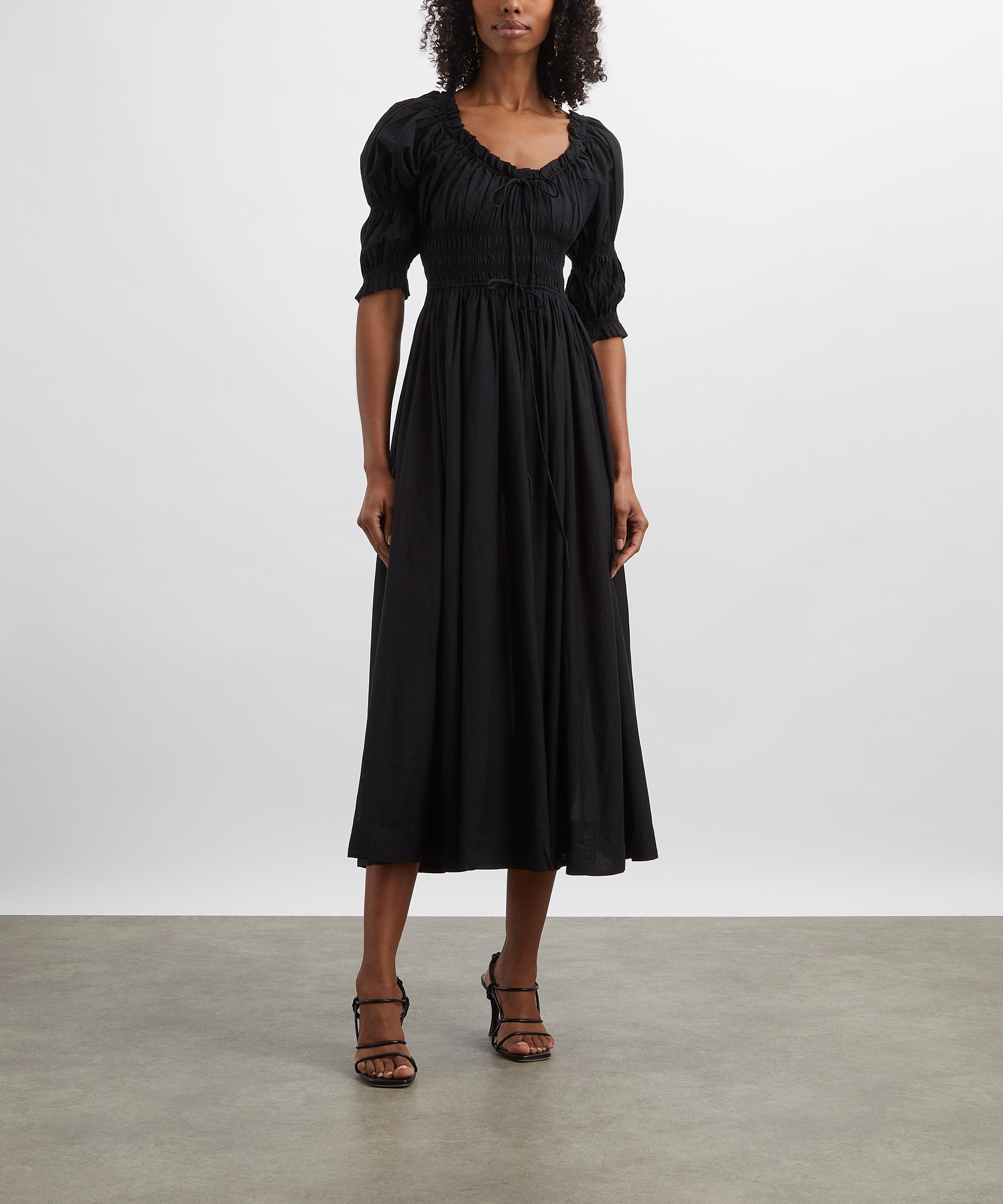 DÔEN - Ischia Shirred Cotton-Voile Midi Dress image number 1