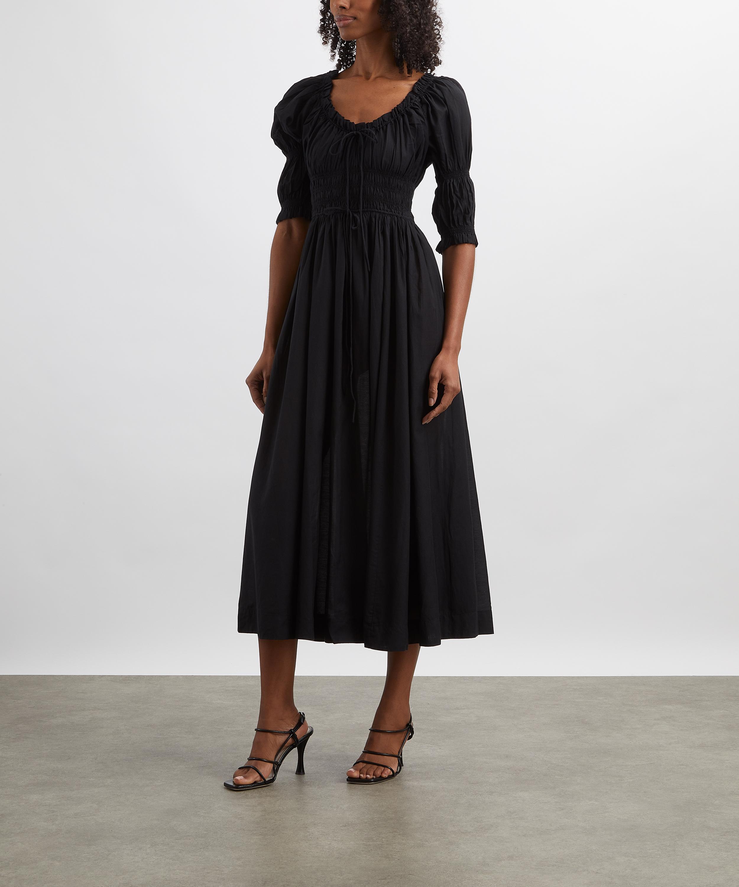 DÔEN - Ischia Shirred Cotton-Voile Midi Dress image number 2