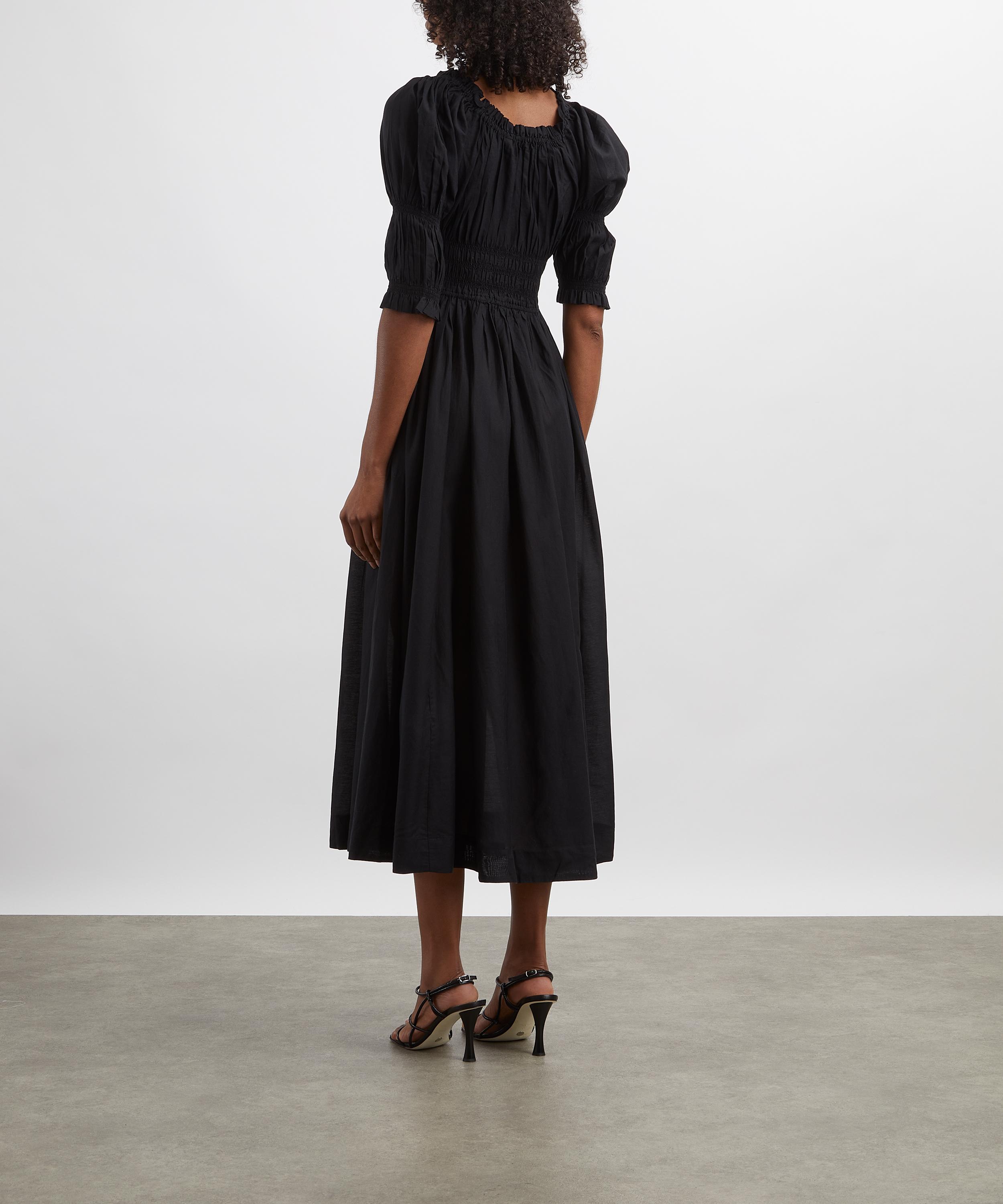 DÔEN - Ischia Shirred Cotton-Voile Midi Dress image number 3