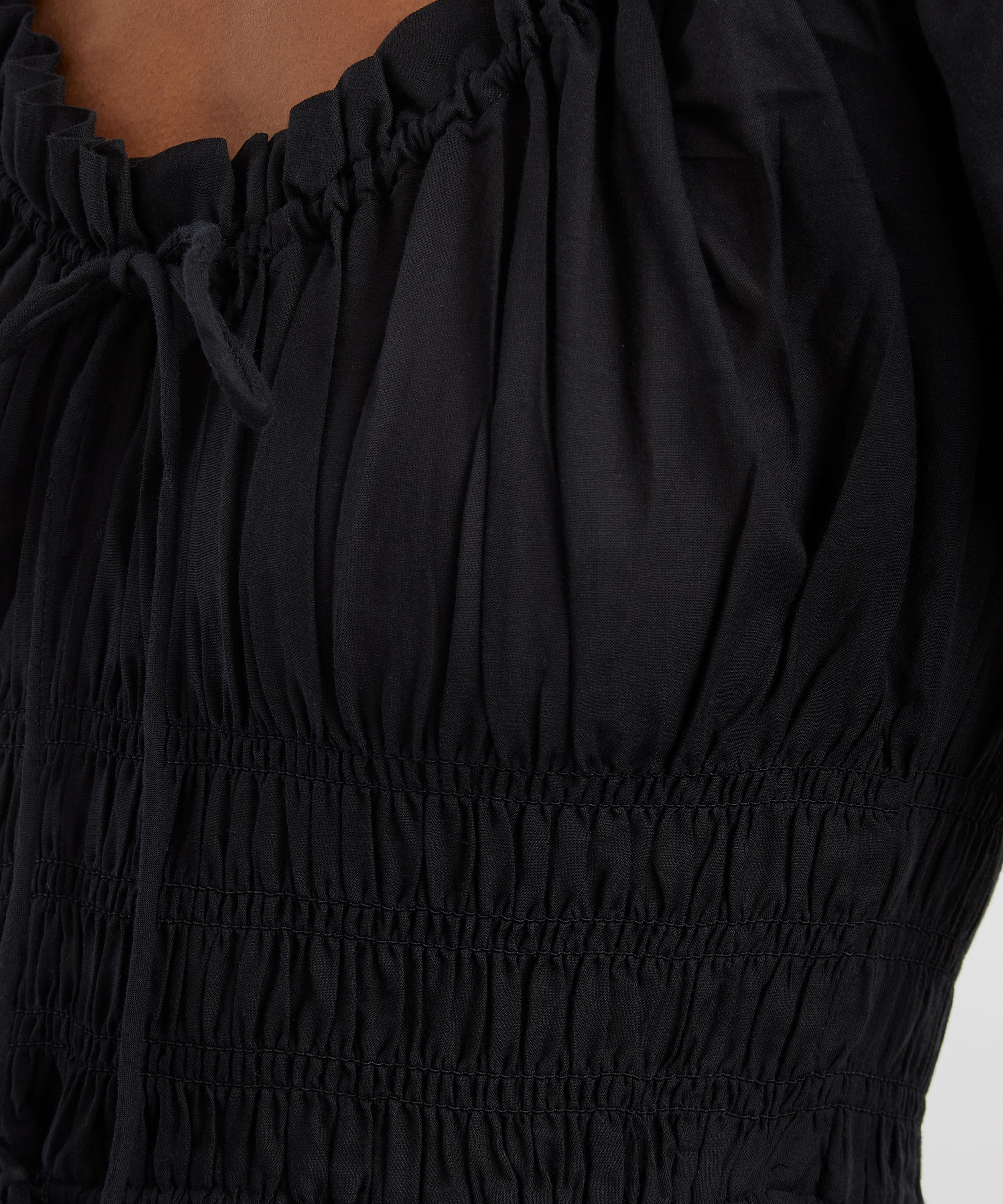 DÔEN - Ischia Shirred Cotton-Voile Midi Dress image number 4