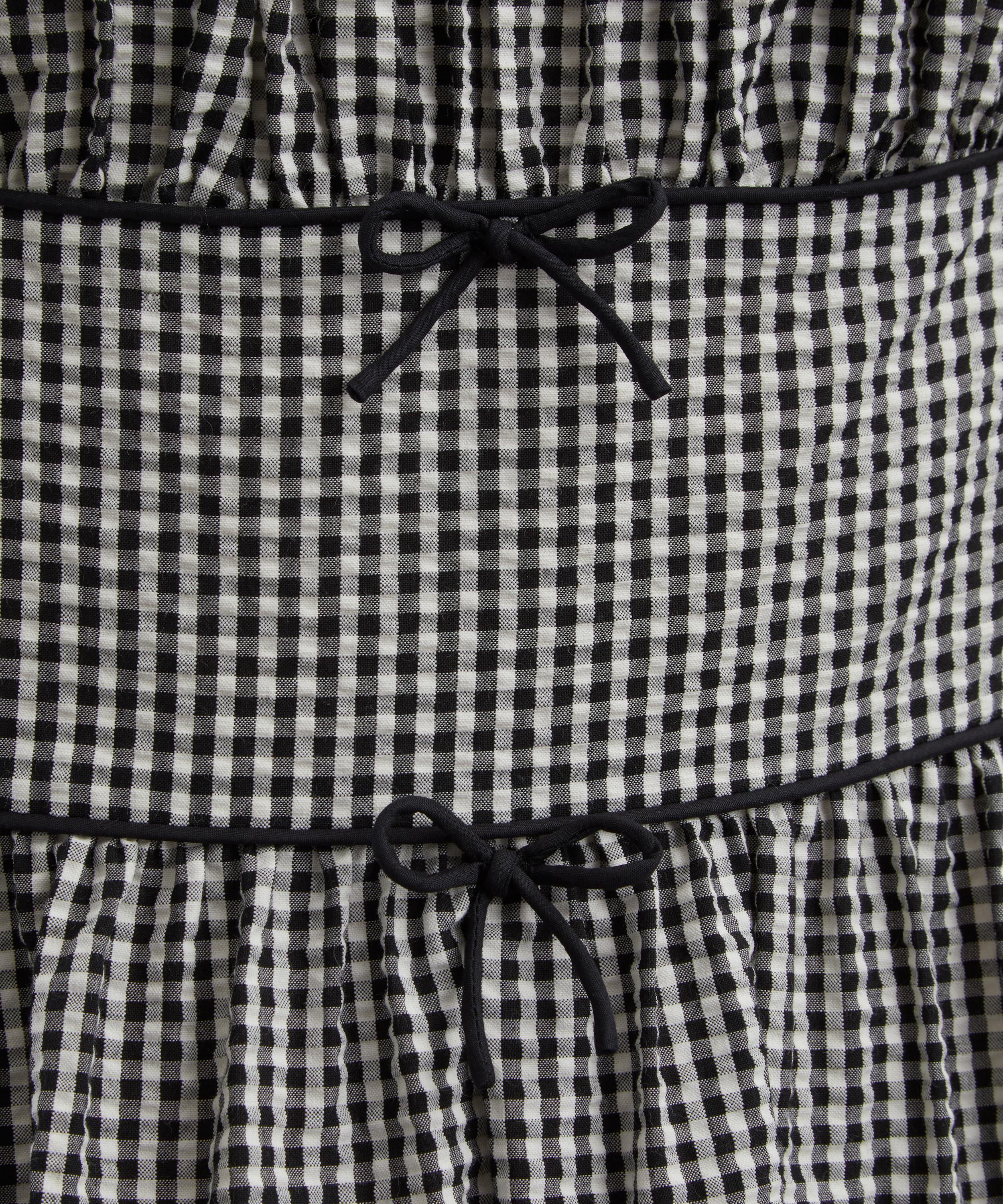 DÔEN - Belline Noir La Maddalena Gingham Dress image number 4