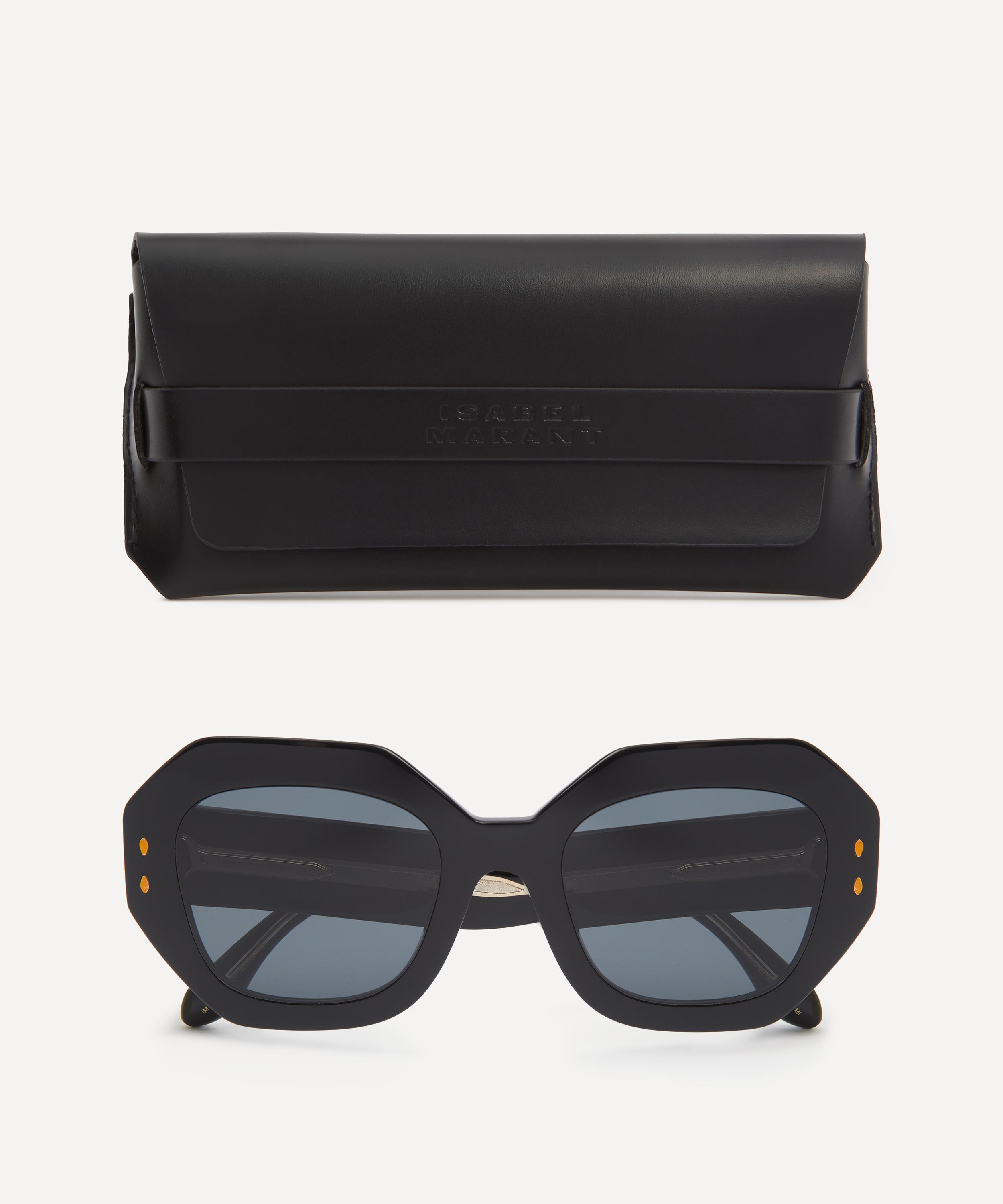 Isabel Marant - Black Acetate Geometric Frame Sunglasses image number 3