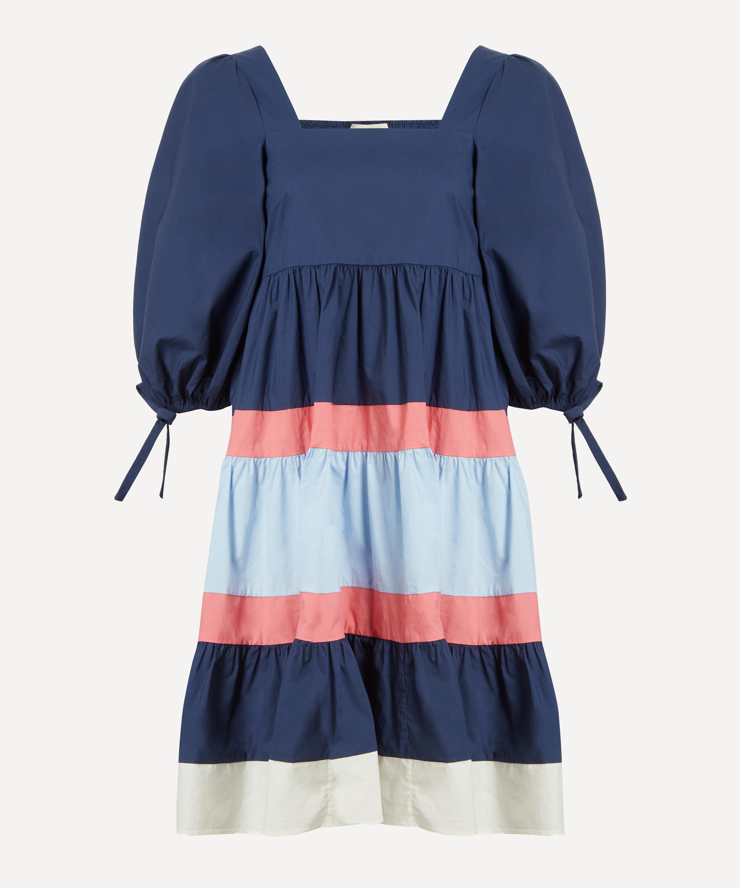 PAPER LONDON - Martha Striped Navy Dress image number 0