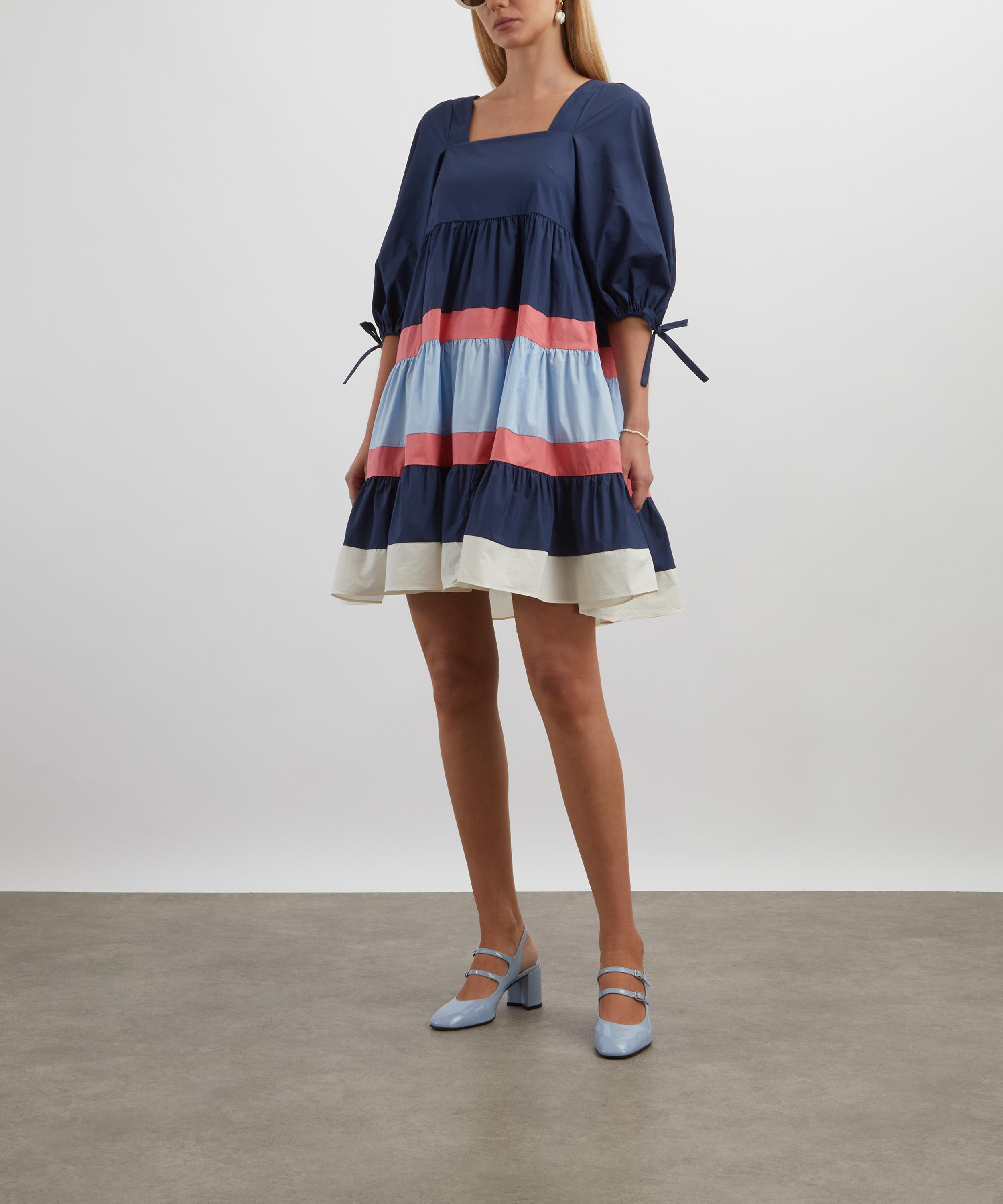 PAPER LONDON - Martha Striped Navy Dress image number 1