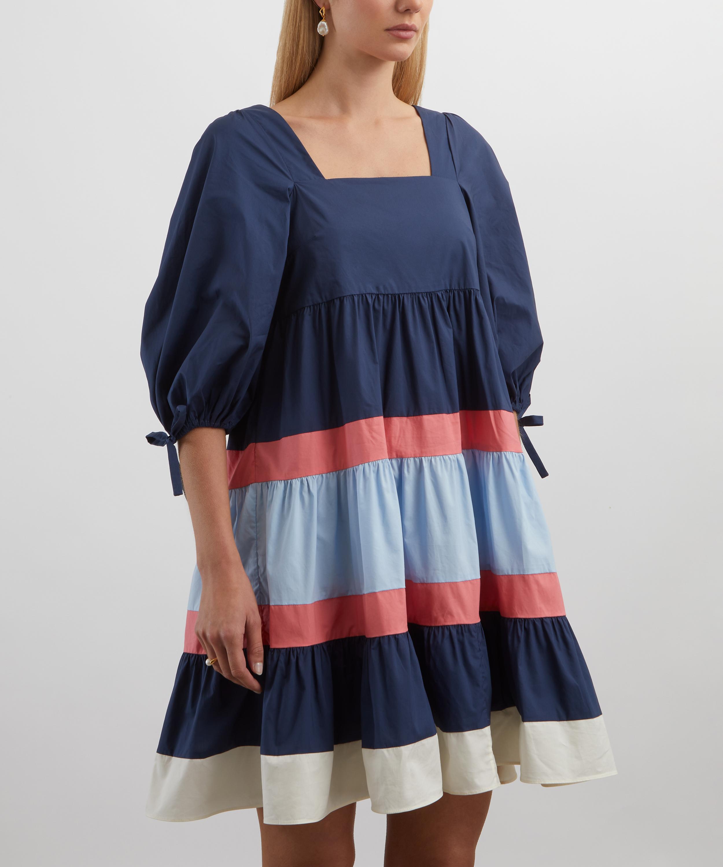 PAPER LONDON - Martha Striped Navy Dress image number 2
