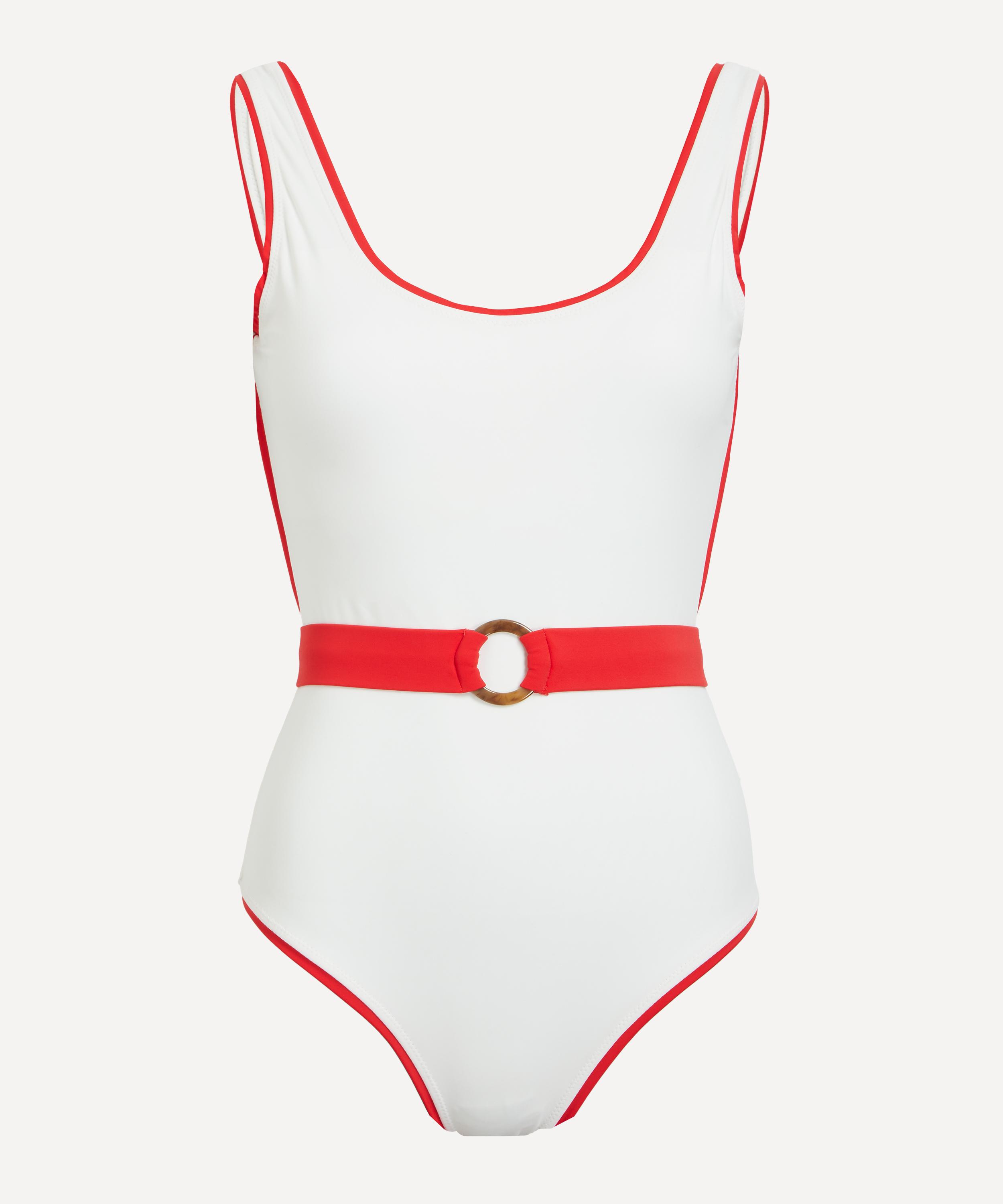 PAPER LONDON - Scoop Red-Ivory Swimsuit image number 0