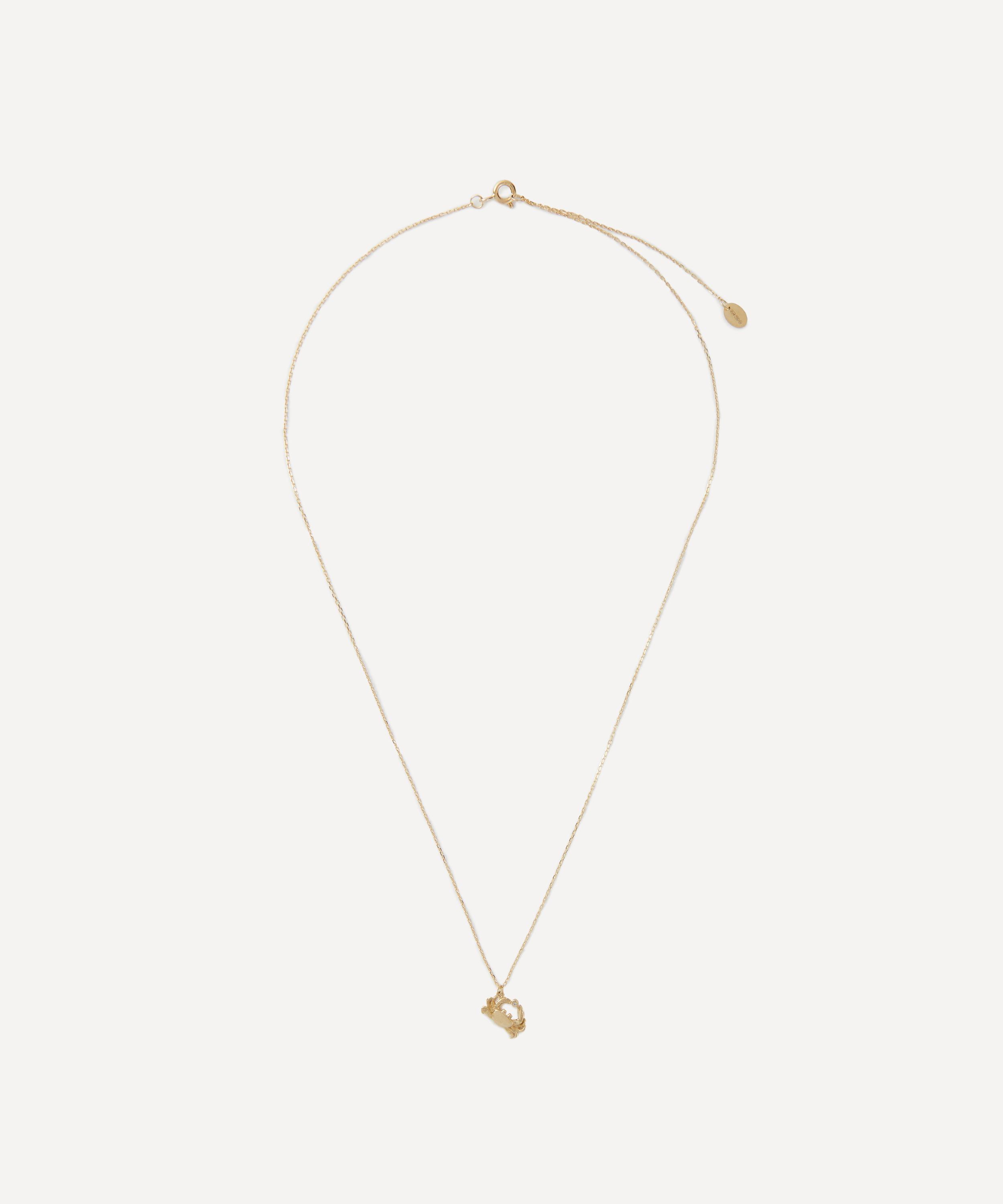 Alex Monroe - 18ct Gold Teeny Tiny Crab Diamond Pendant Necklace image number 1