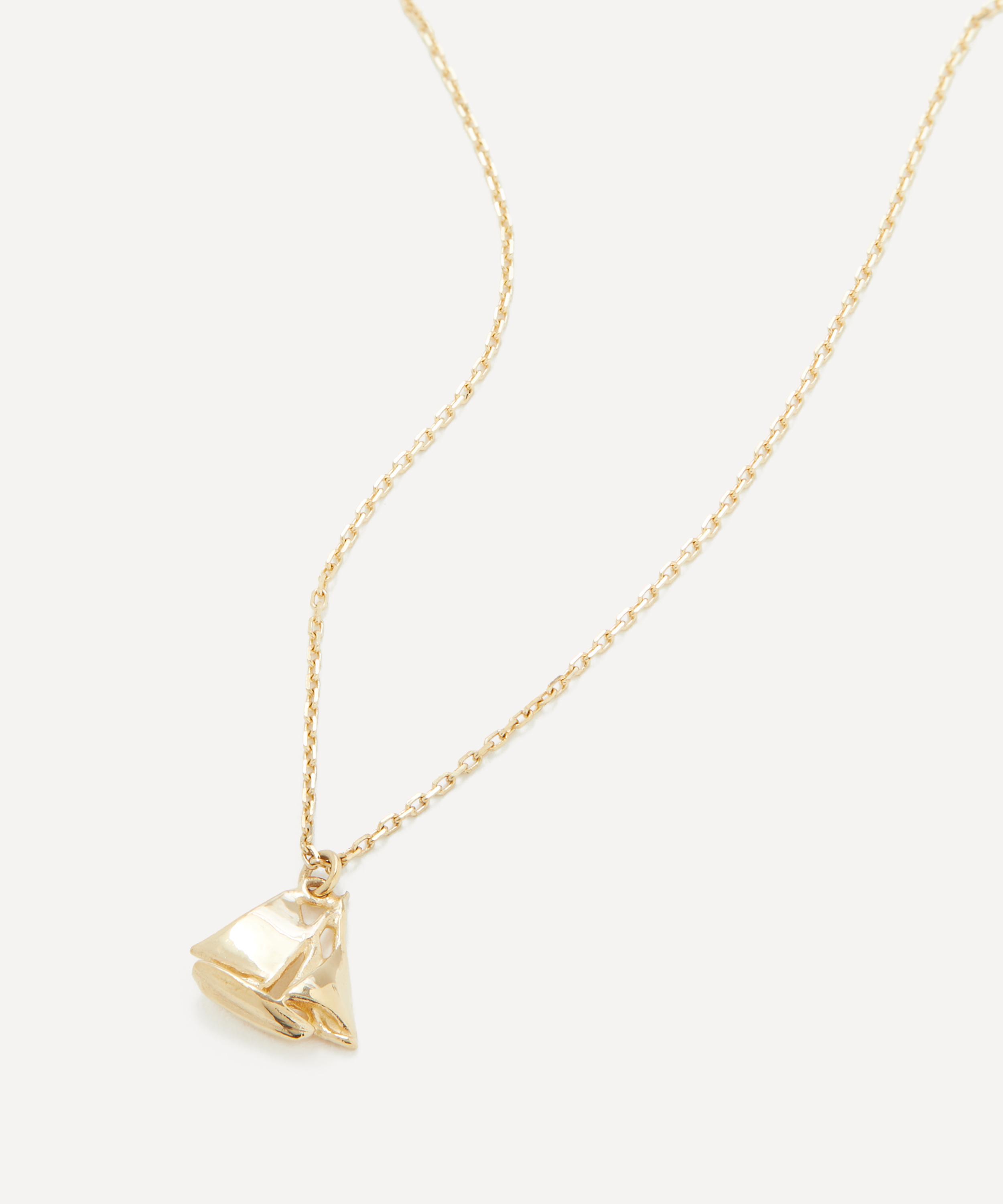 Alex Monroe - 18ct Gold Teeny Tiny Boat Pendant Necklace