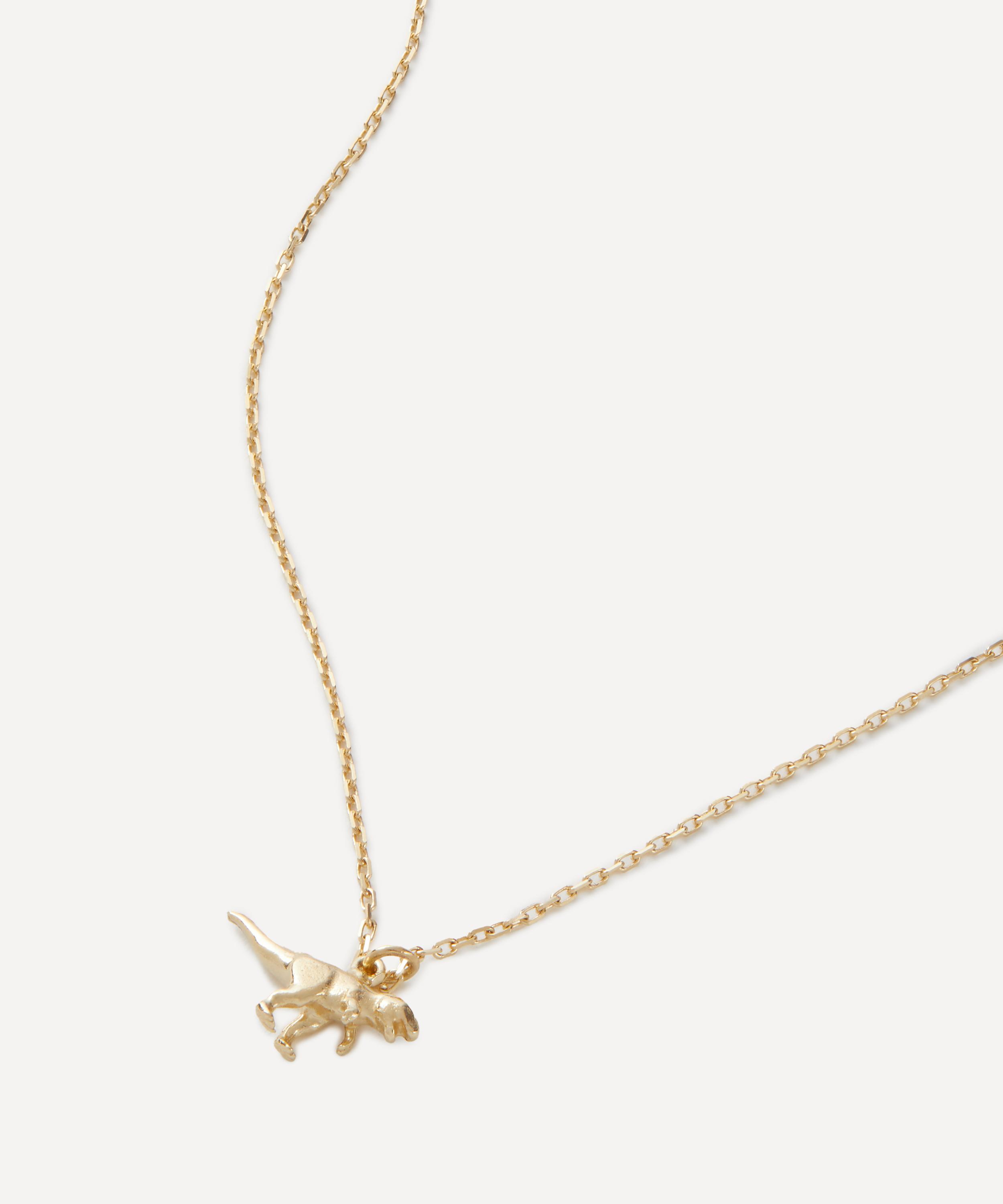 Alex Monroe - 18ct Gold Teeny Tiny T-Rex Pendant Necklace