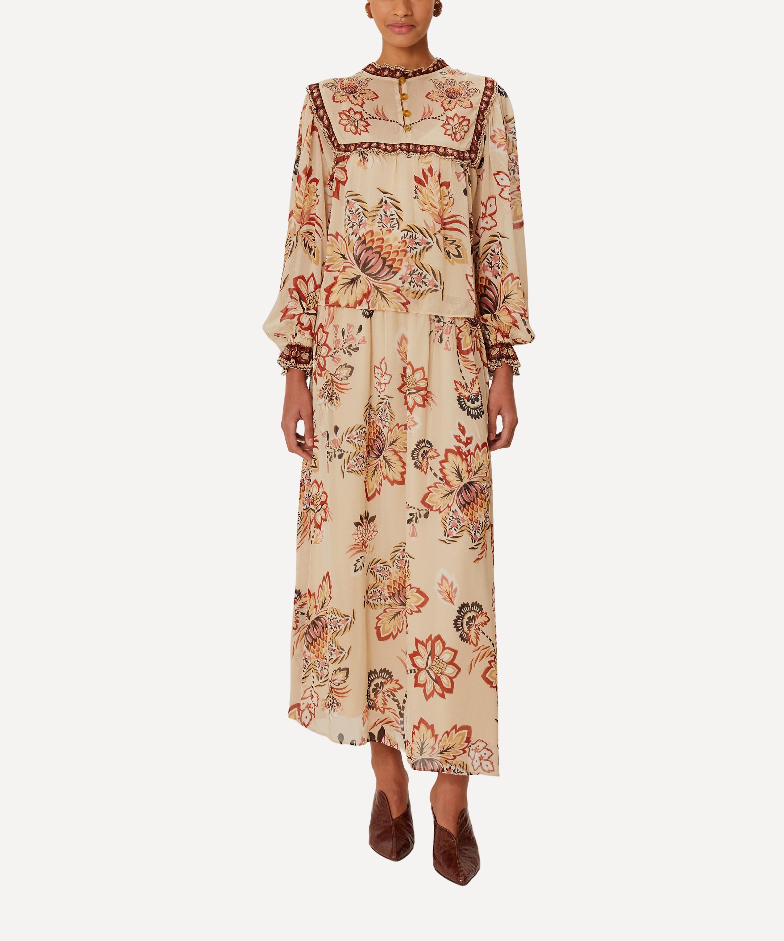 FARM Rio - Sand Aura Floral Midi Skirt image number 0