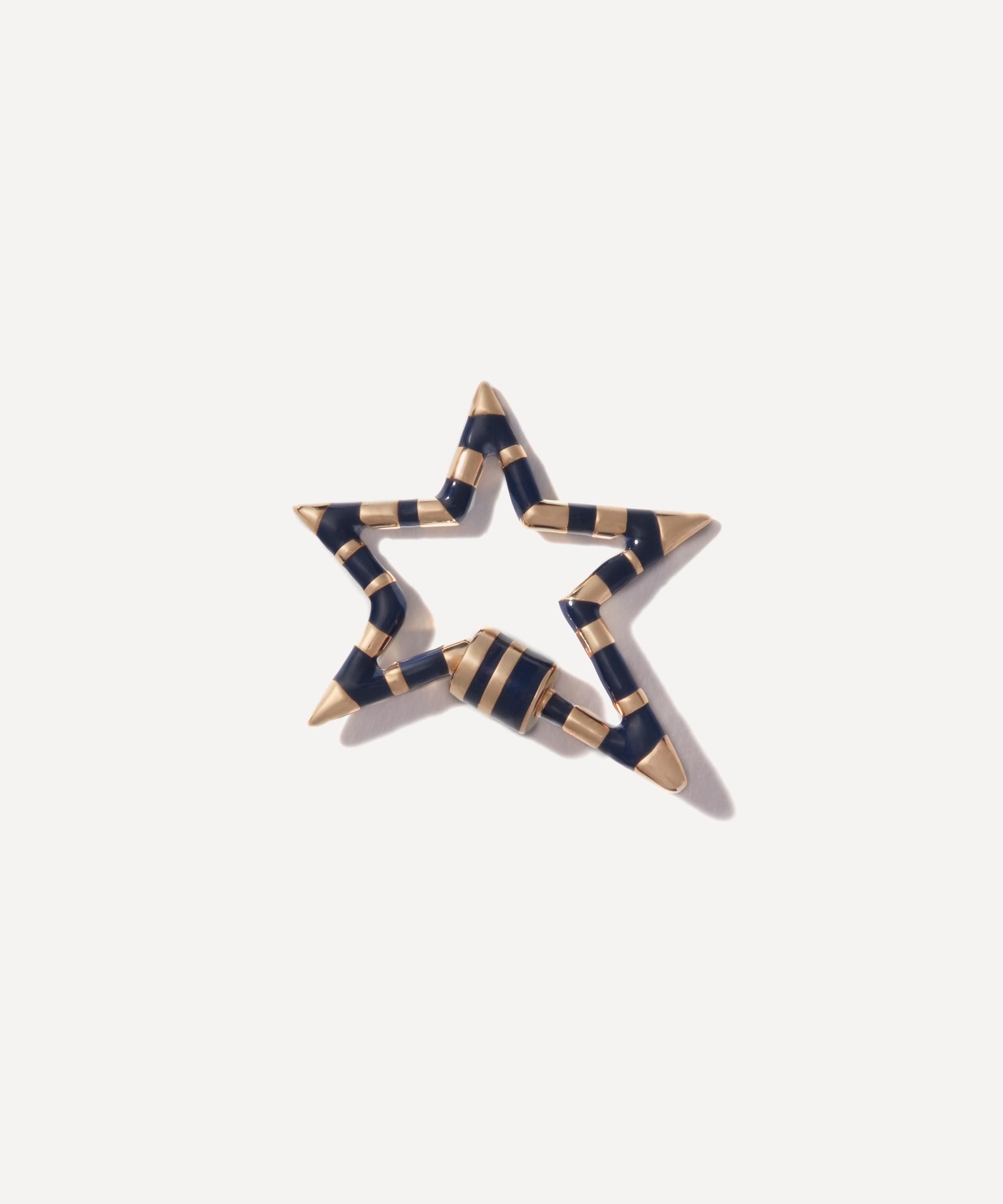 Marla Aaron - 14ct Gold Striped Starlock Clasp image number 0