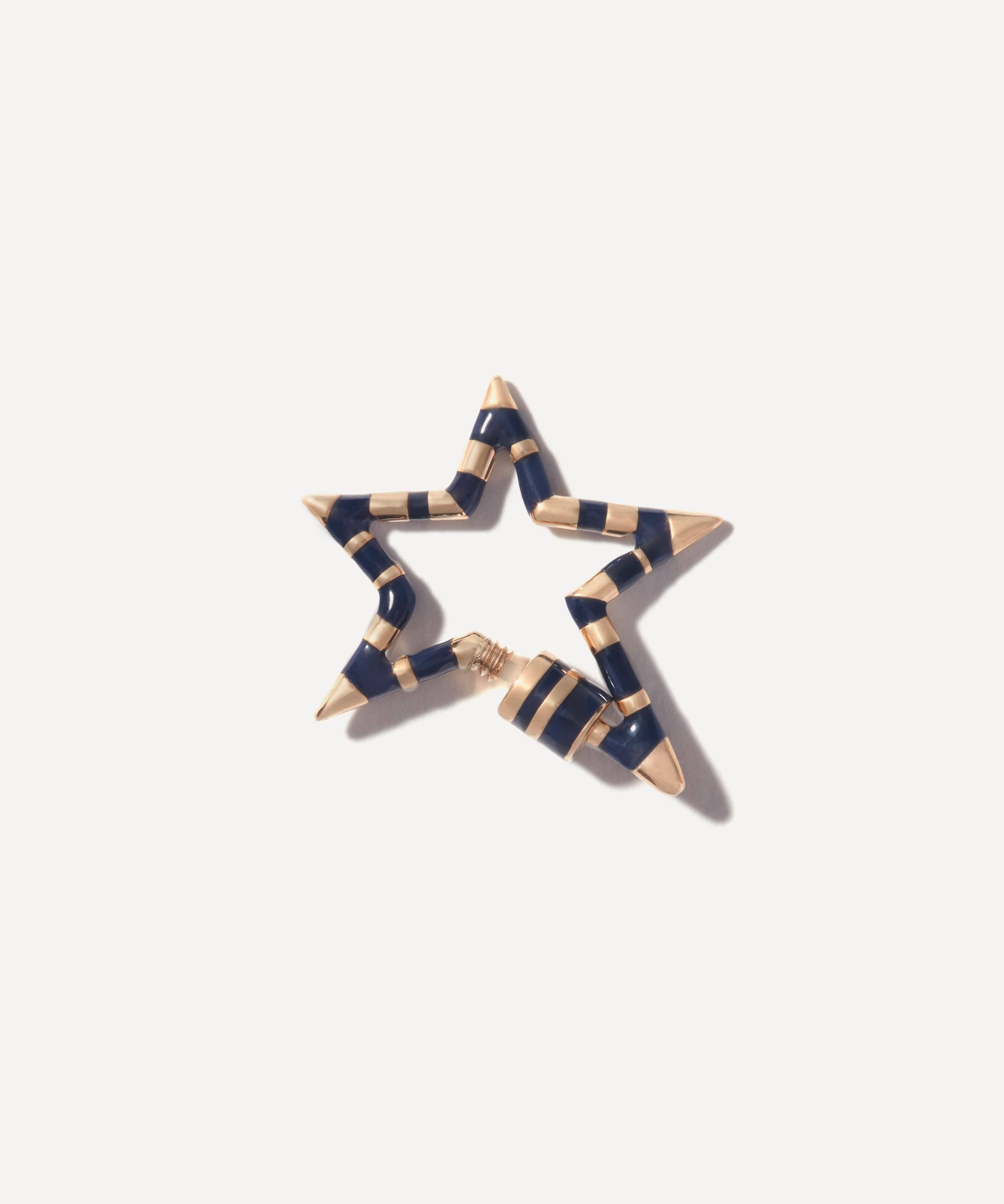 Marla Aaron - 14ct Gold Striped Starlock Clasp image number 1