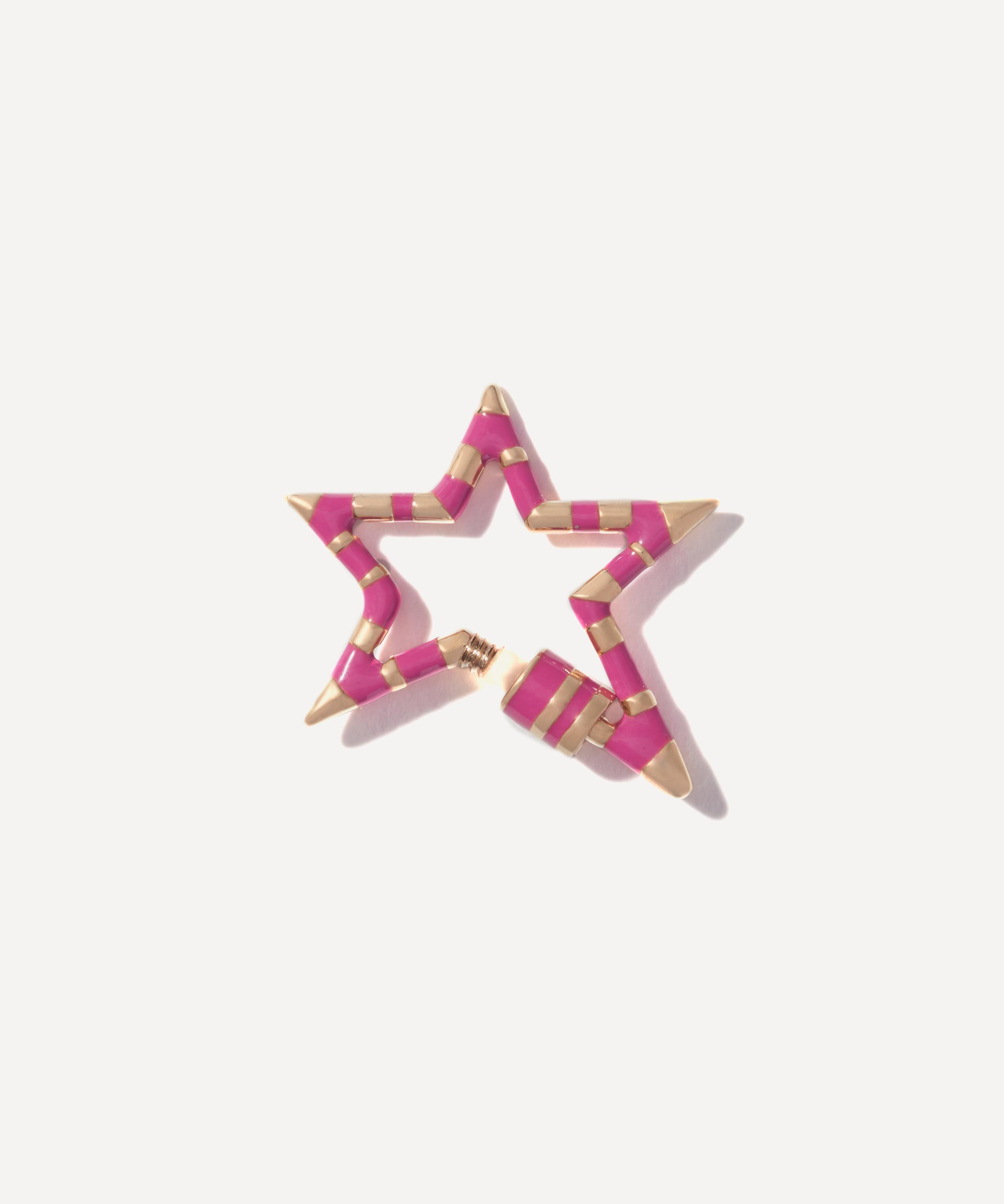 Marla Aaron - 14ct Gold Striped Starlock Clasp image number 1