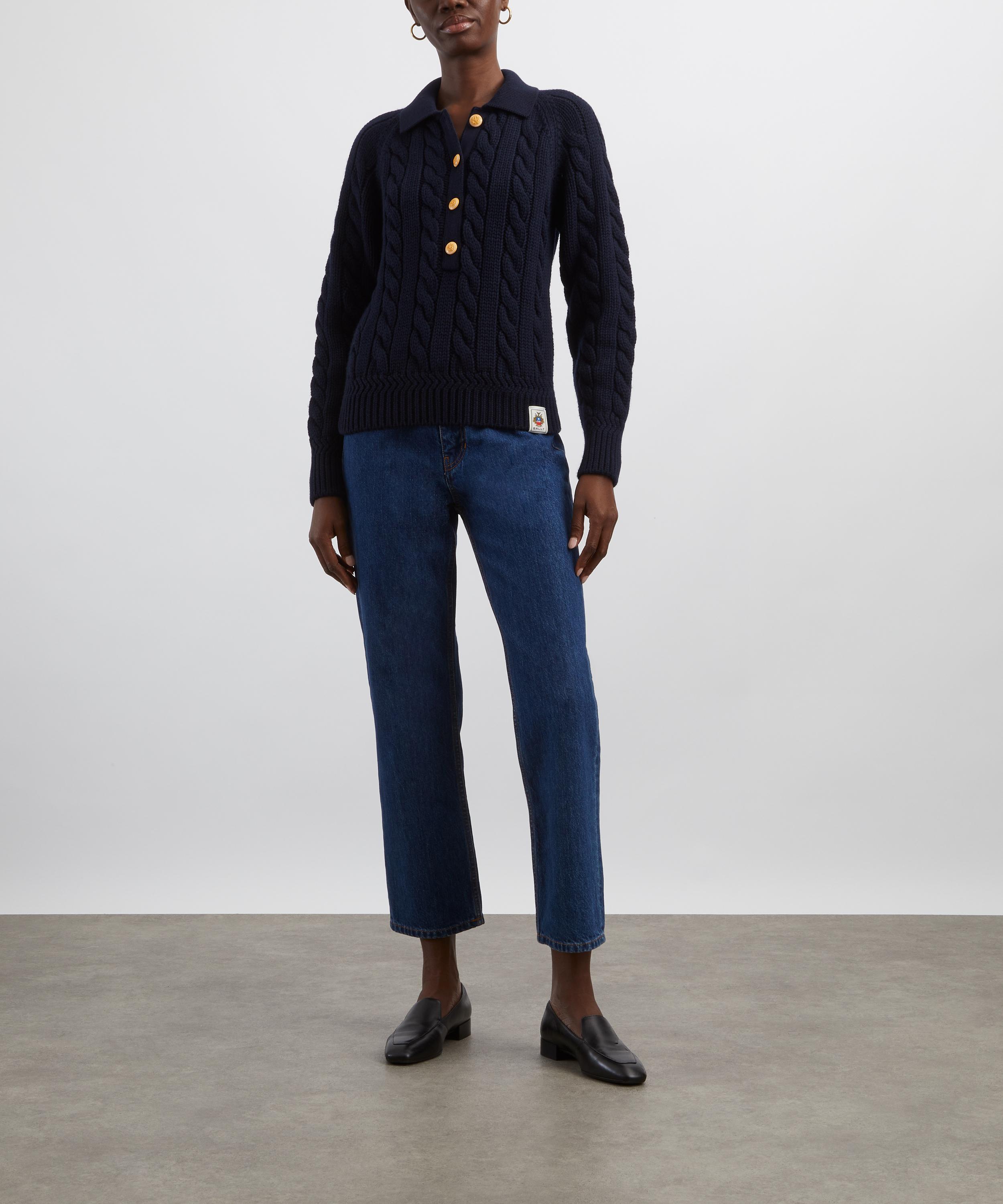 Bally - Cable-Knit Polo Jumper image number 1