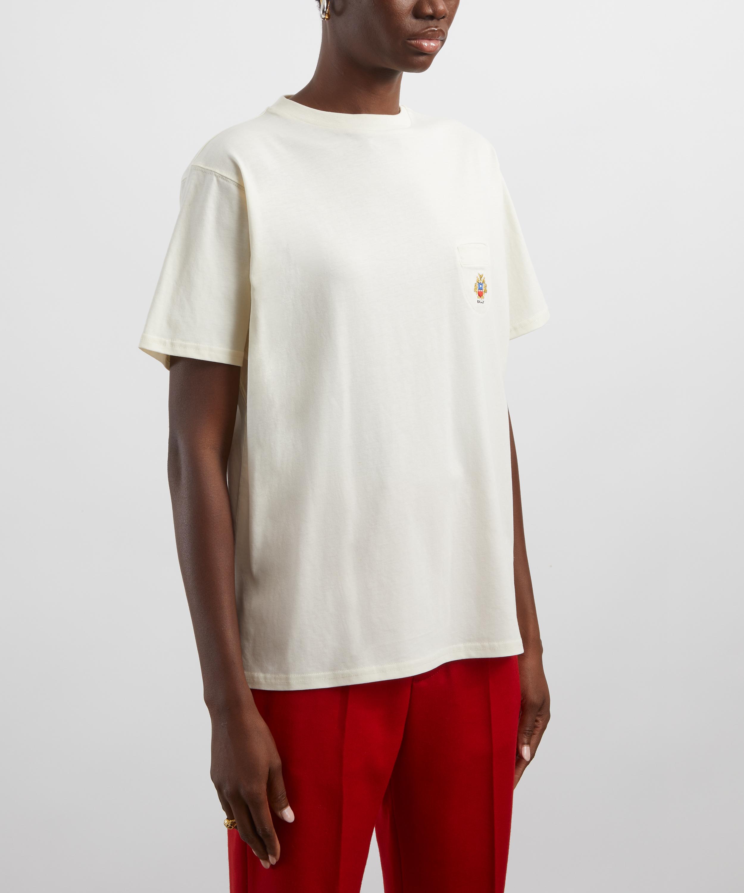 Bally - Ivory Cotton Bally Crest T-Shirt image number 2