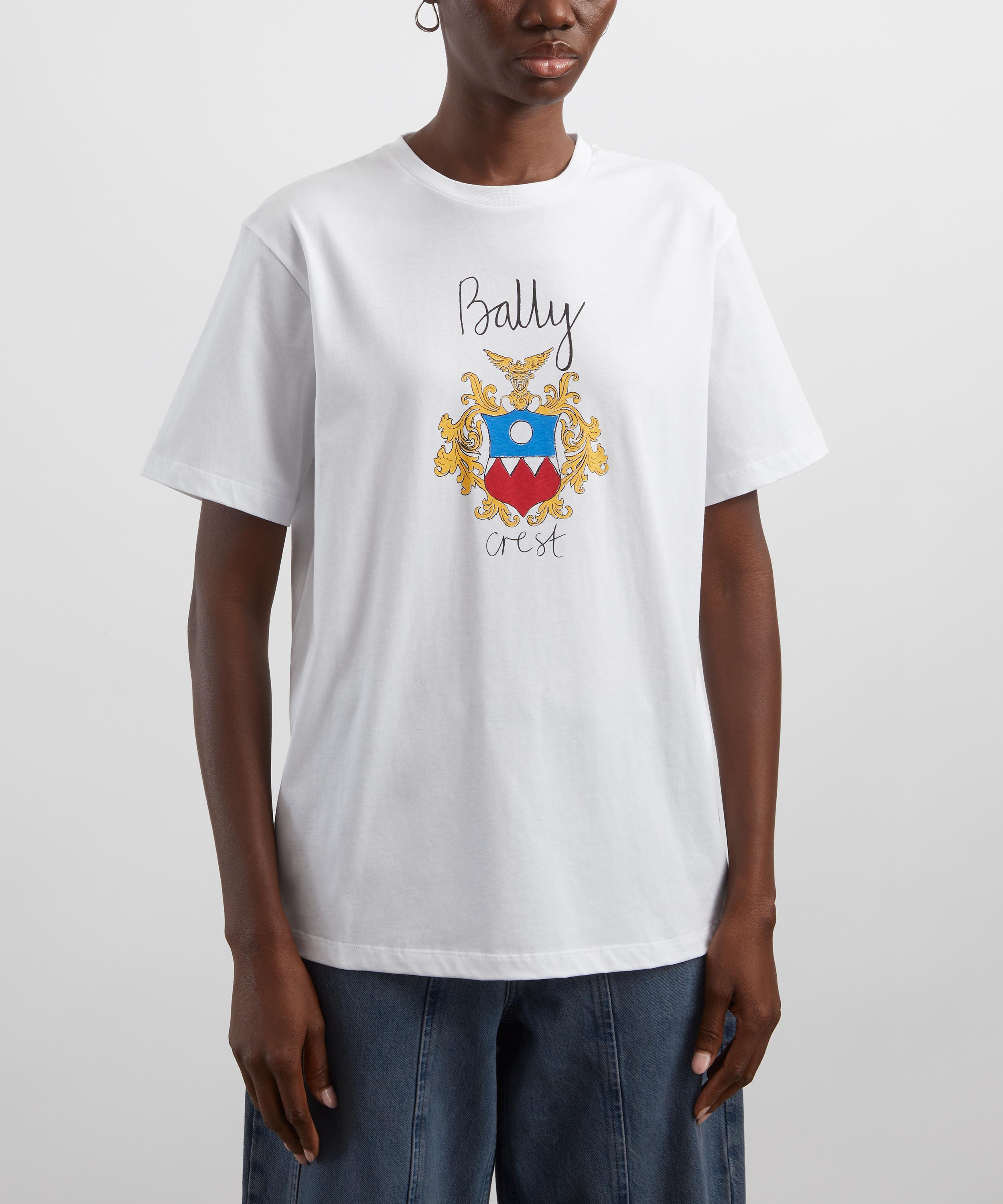 Bally - White Cotton Bally Crest T-Shirt image number 2
