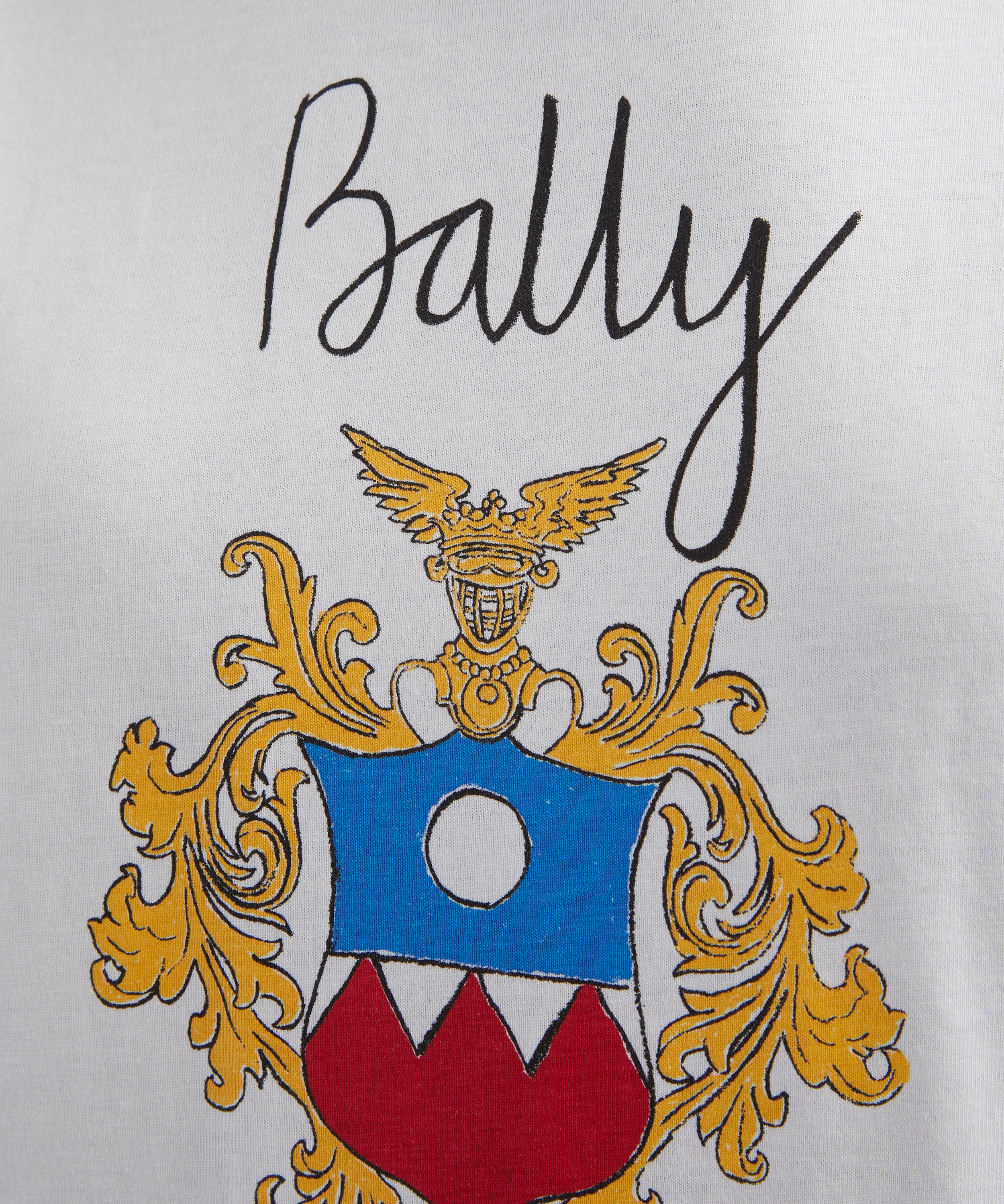 Bally - White Cotton Bally Crest T-Shirt image number 4