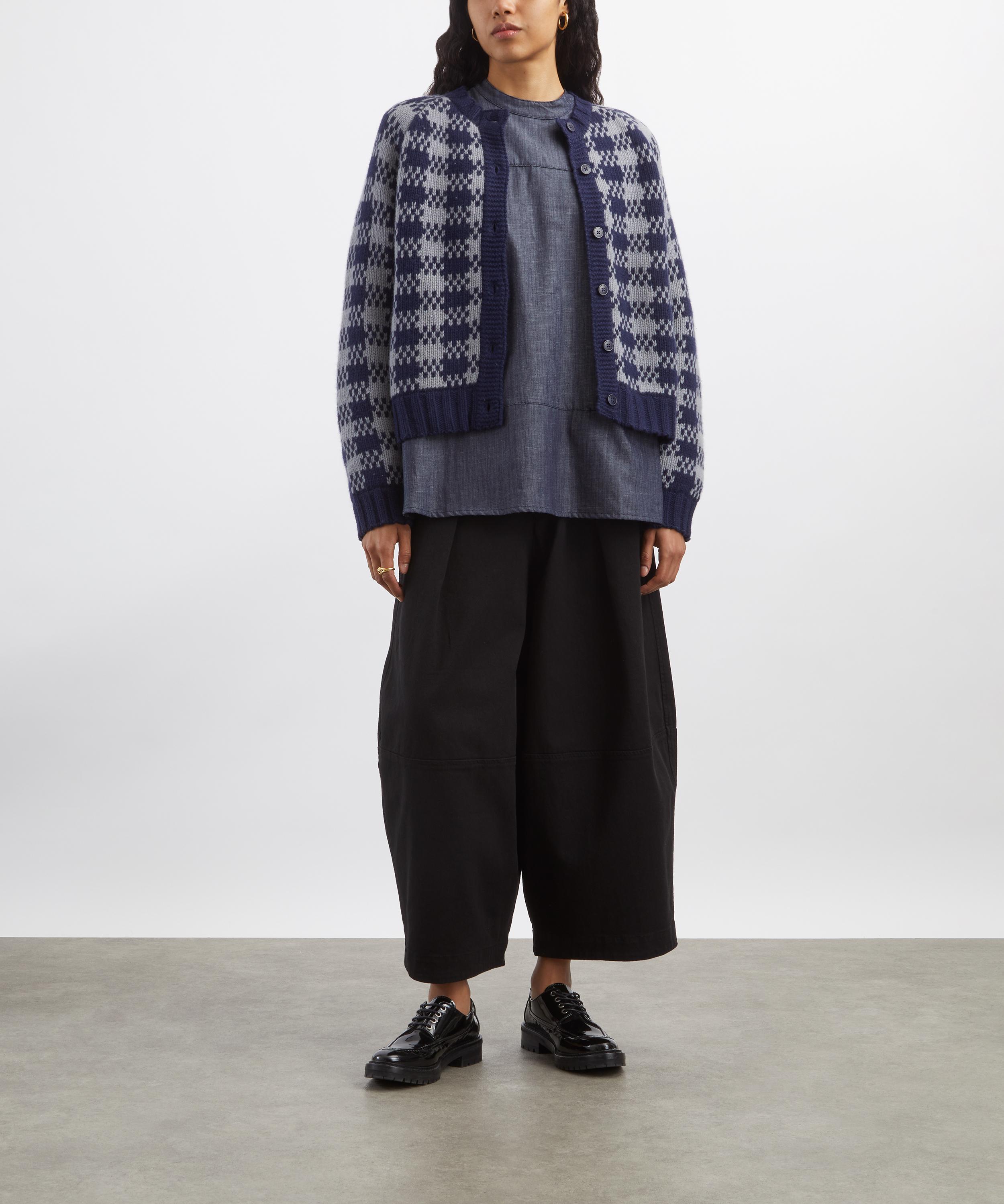 YMC - Navy Atomic Lambswool Cardigan image number 1