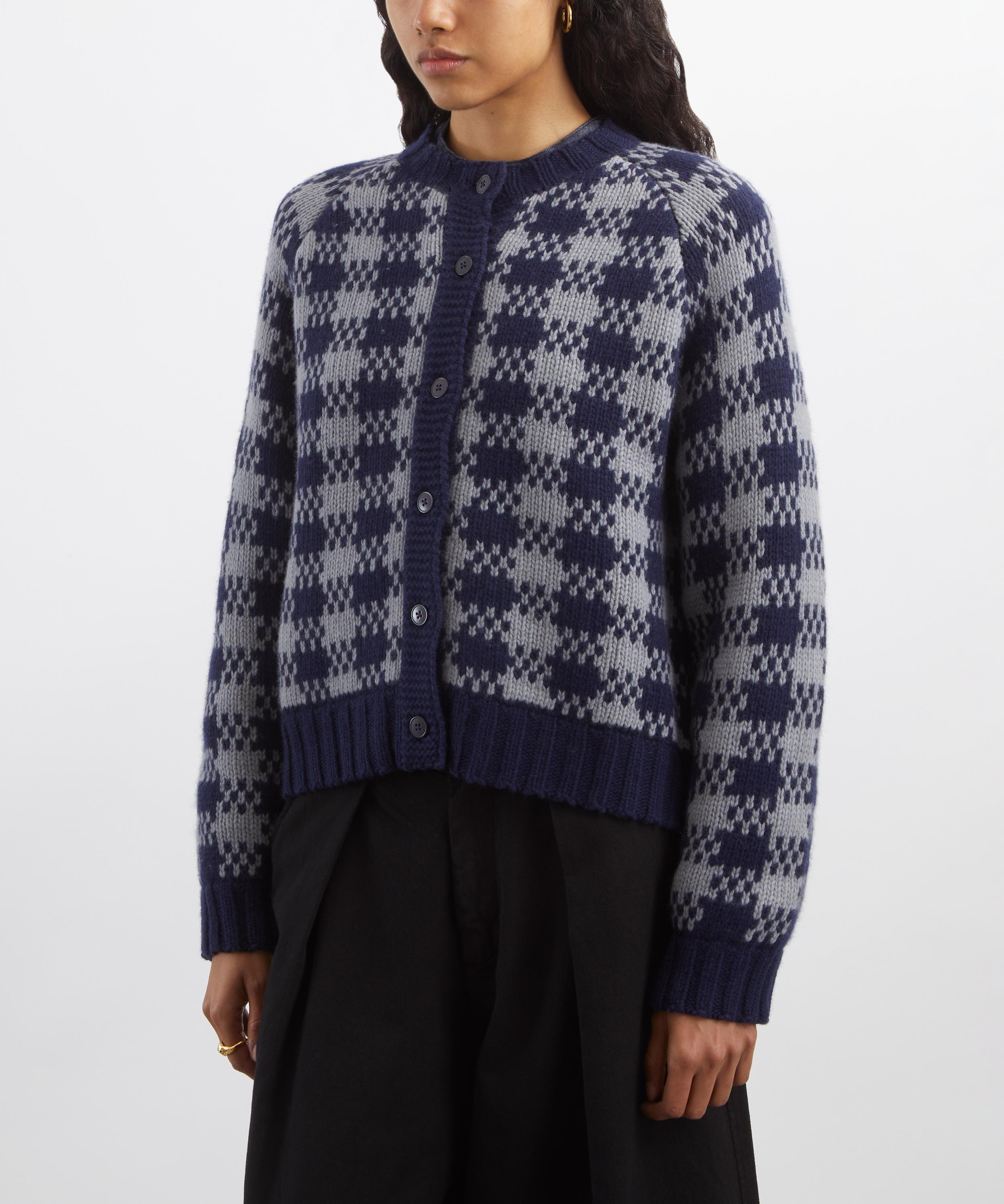 YMC - Navy Atomic Lambswool Cardigan image number 2