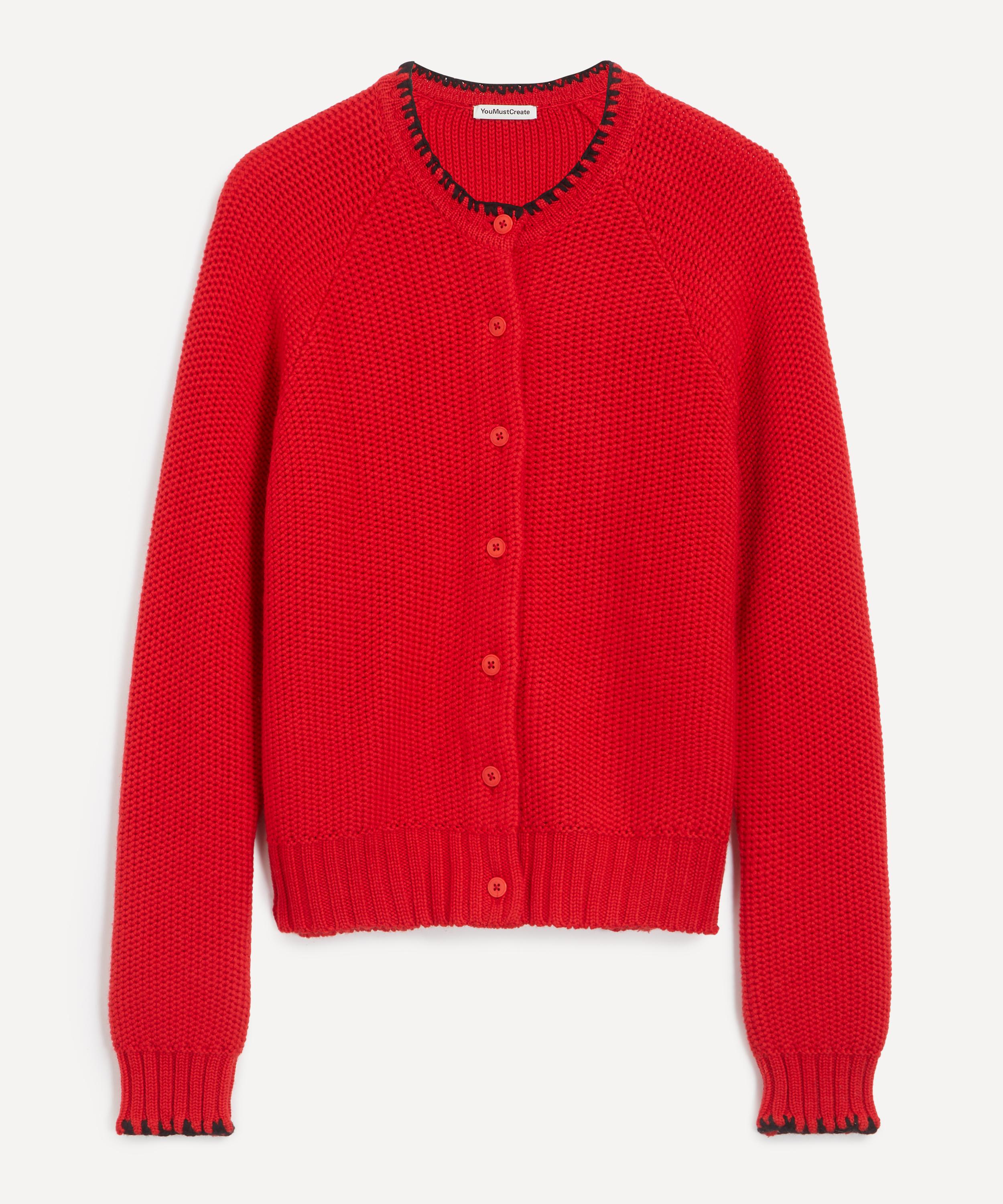 YMC - Red Lotus Lambswool Cardigan image number 0