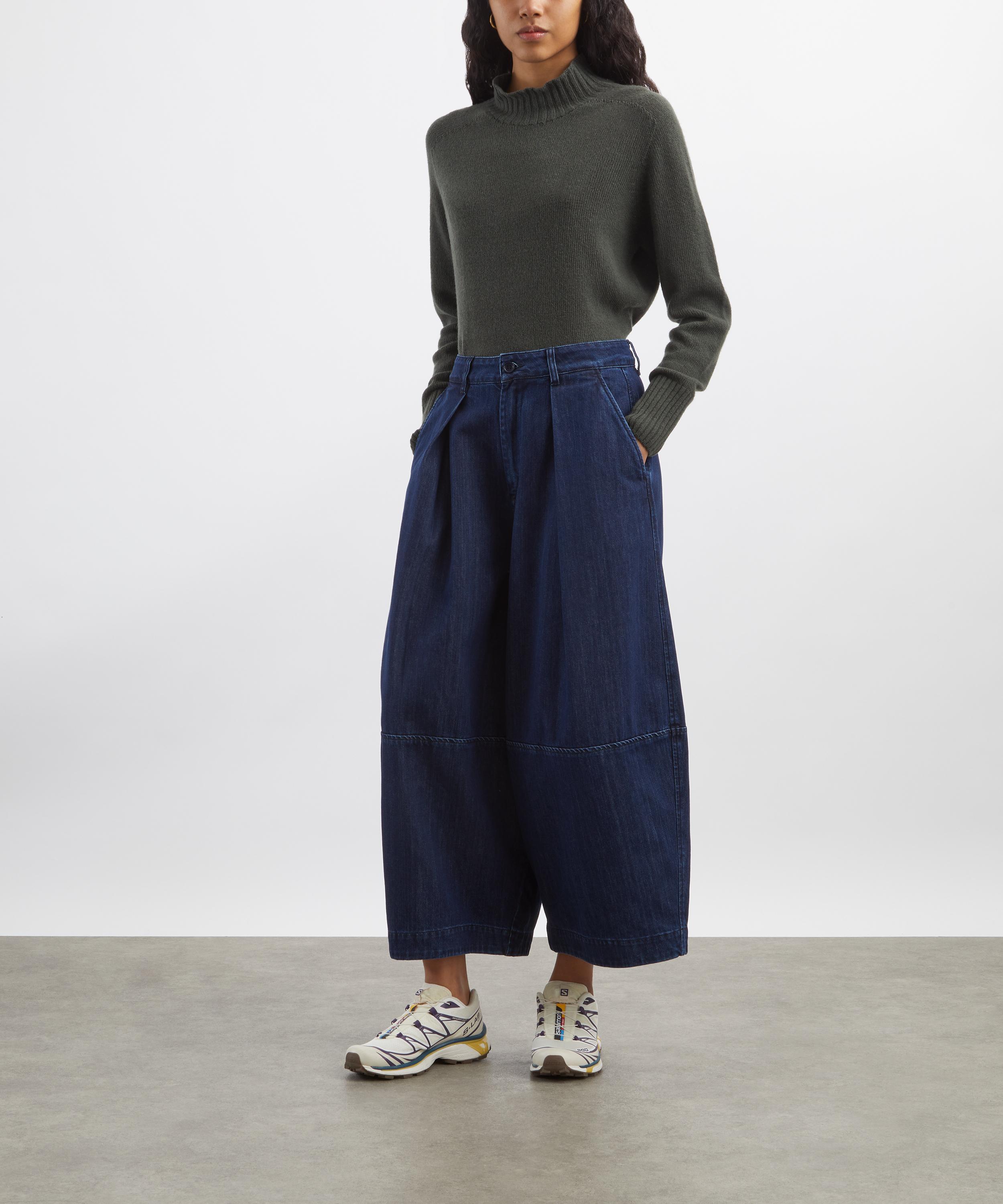 YMC - Indigo Earth Deadbeat Wide-Leg Trousers image number 1