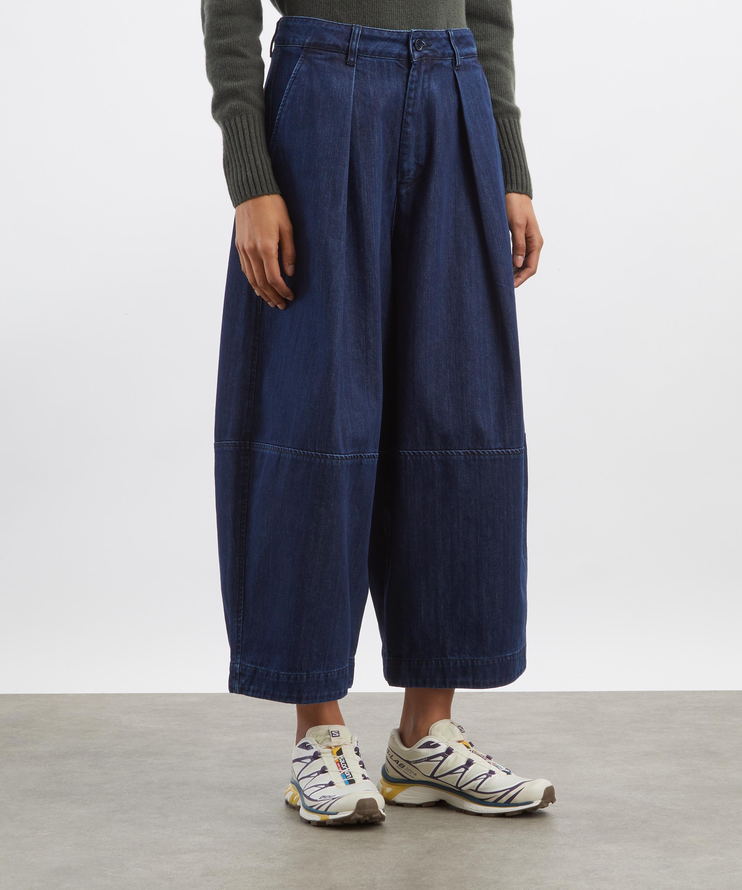 YMC - Indigo Earth Deadbeat Wide-Leg Trousers image number 2