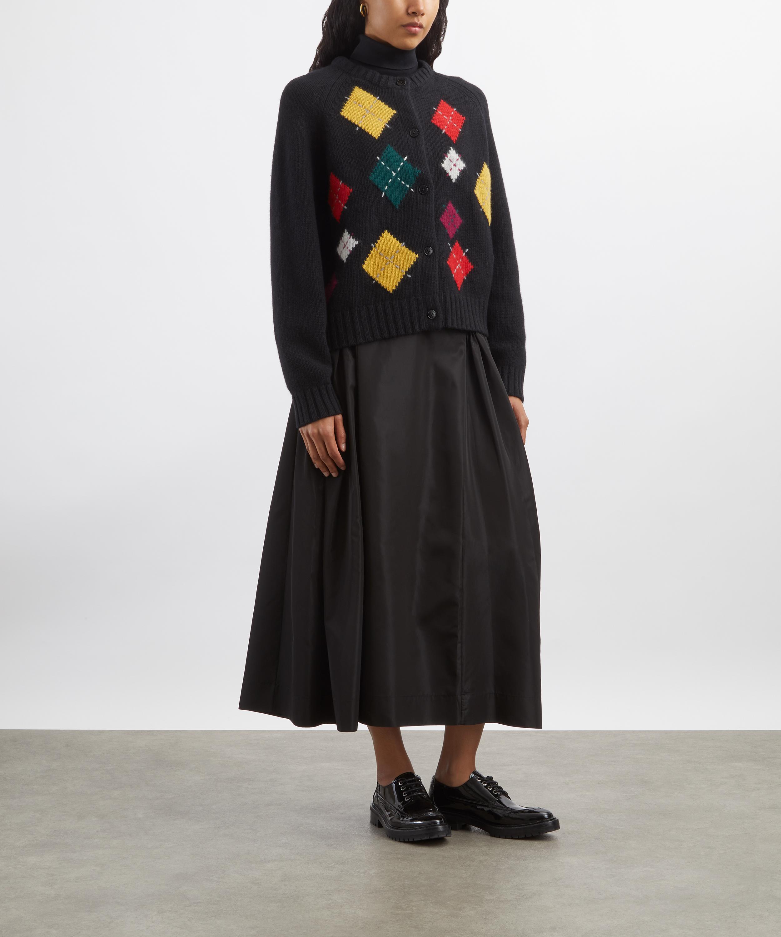 YMC - Black Atomic Argyle Cardigan image number 1